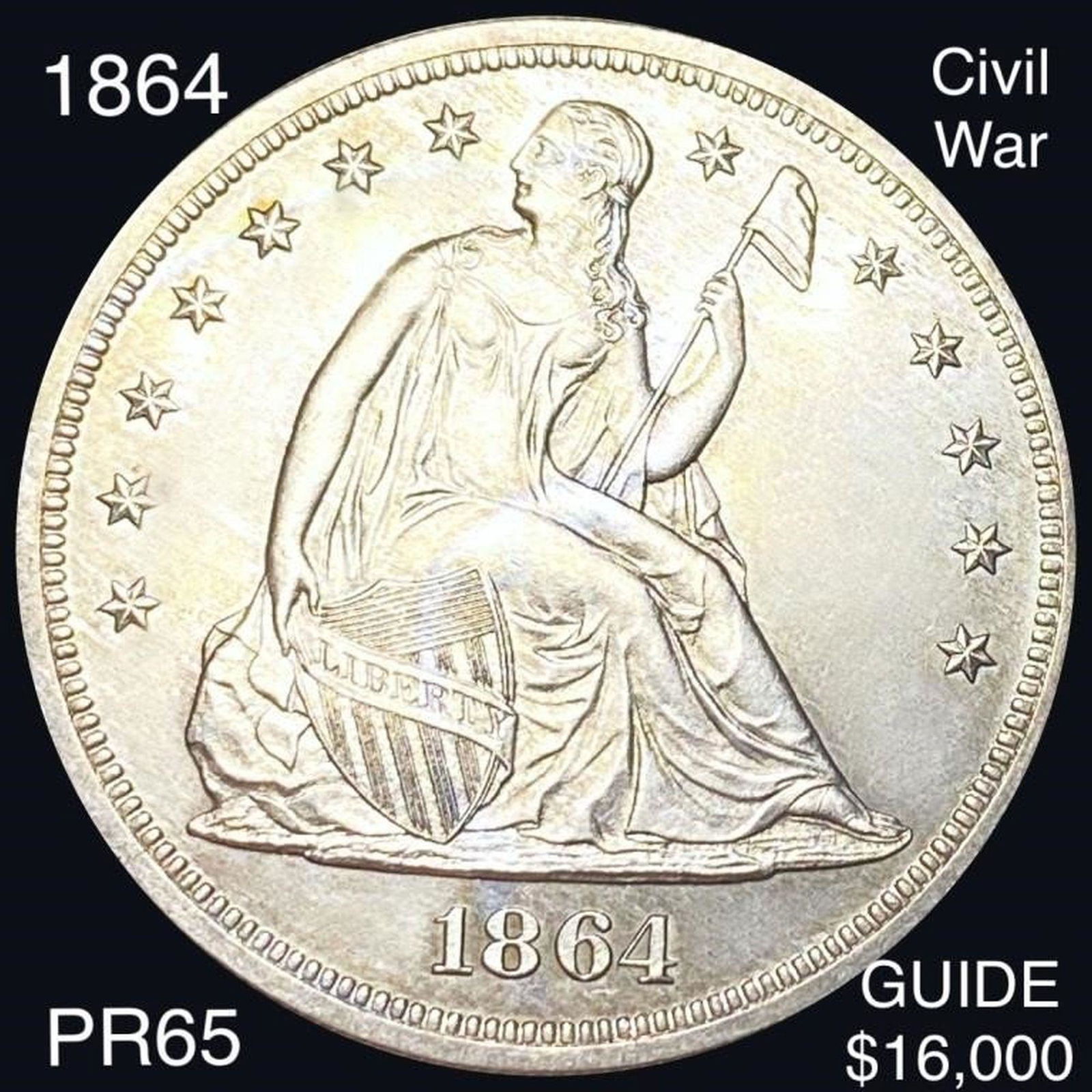 1864 Seated Liberty Dollar GEM PROOF (1 of 2)