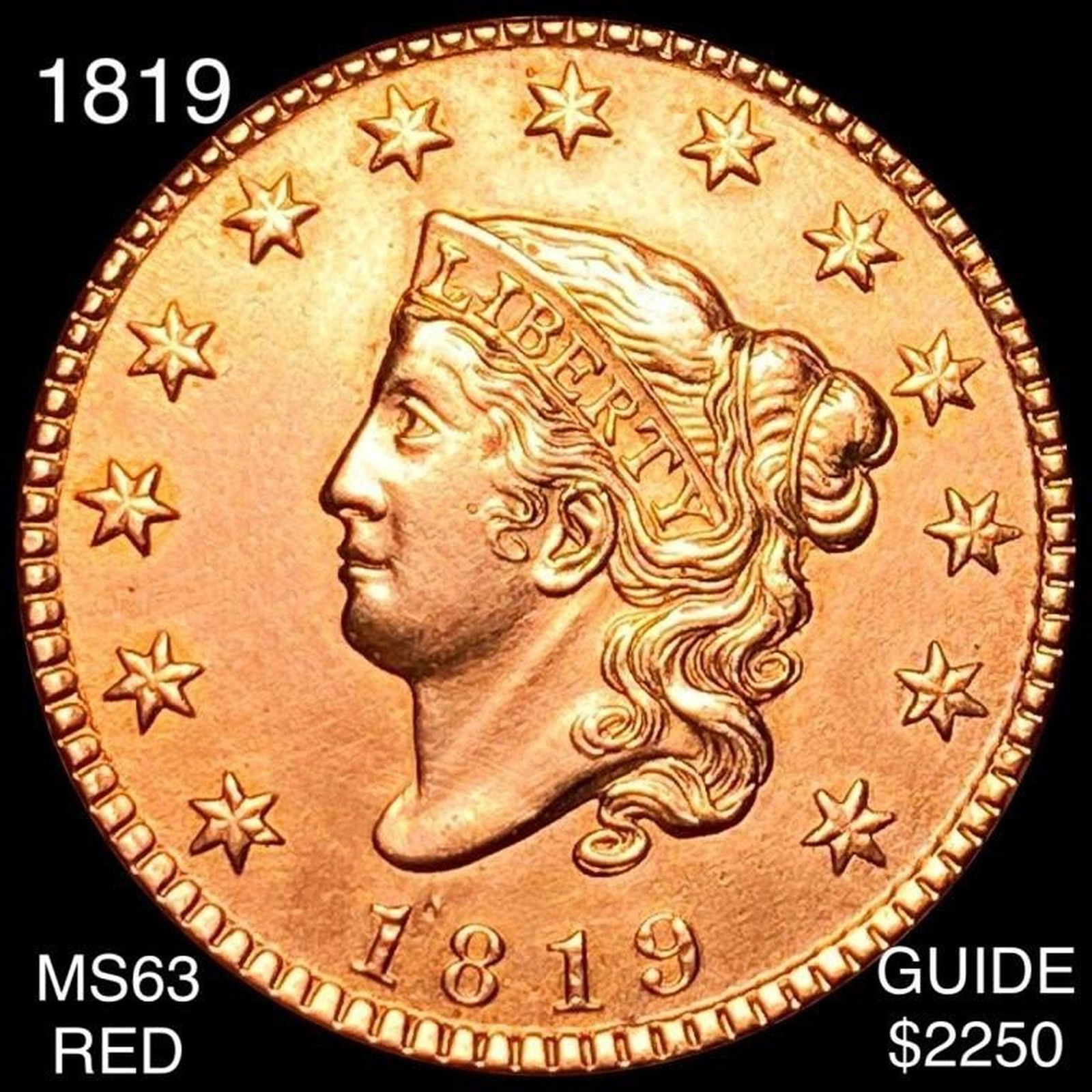 1819 Coronet Head Large Cent CHOICE BU RED (1 of 2)