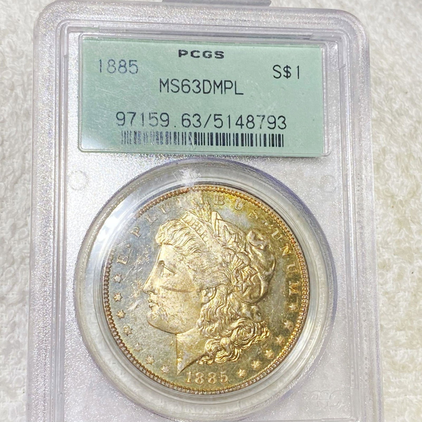 1885 Morgan Silver Dollar PCGS - MS 63 DMPL (1 of 2)