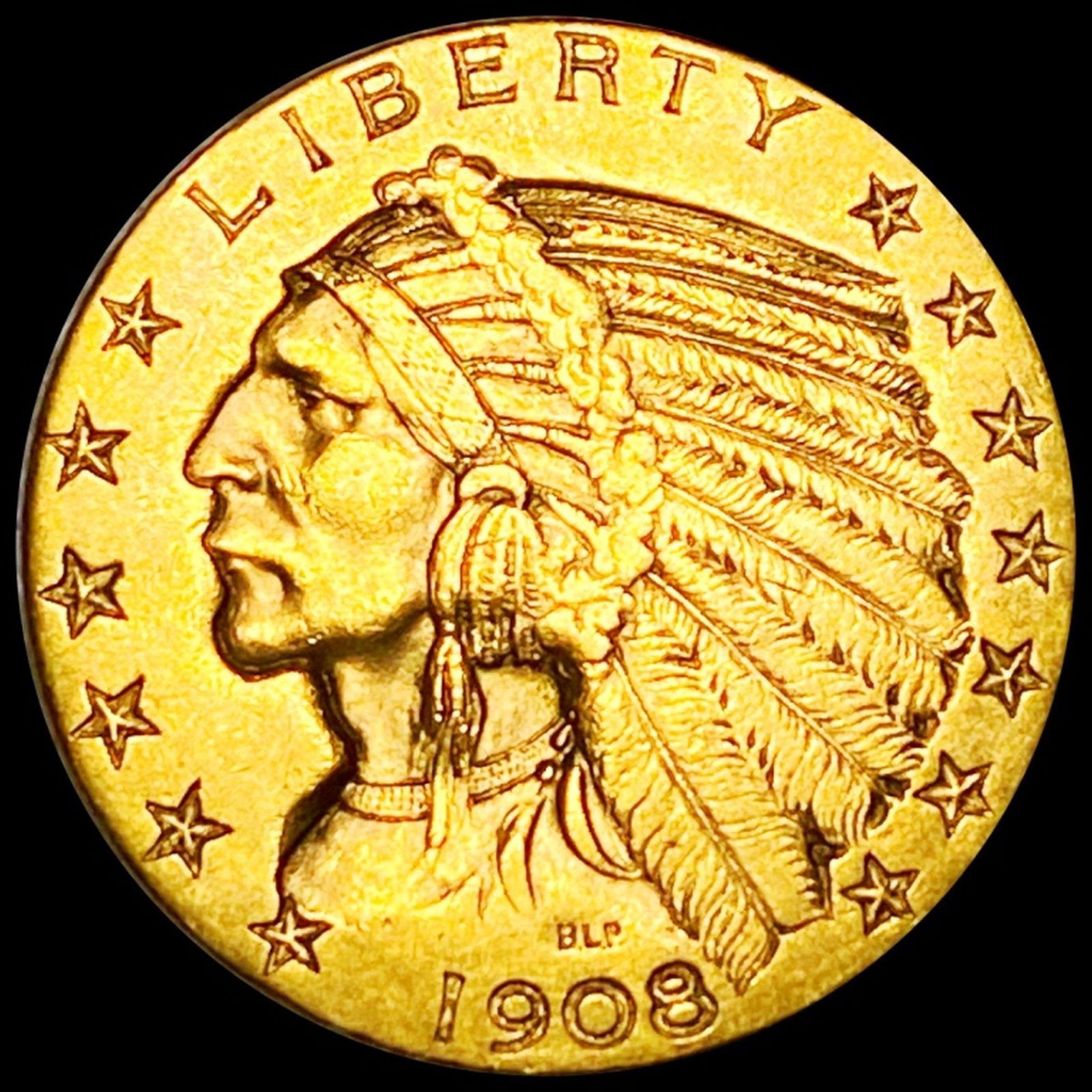 1908 $5 Gold Half Eagle NEARLY UNCIRCULATED (1 of 2)