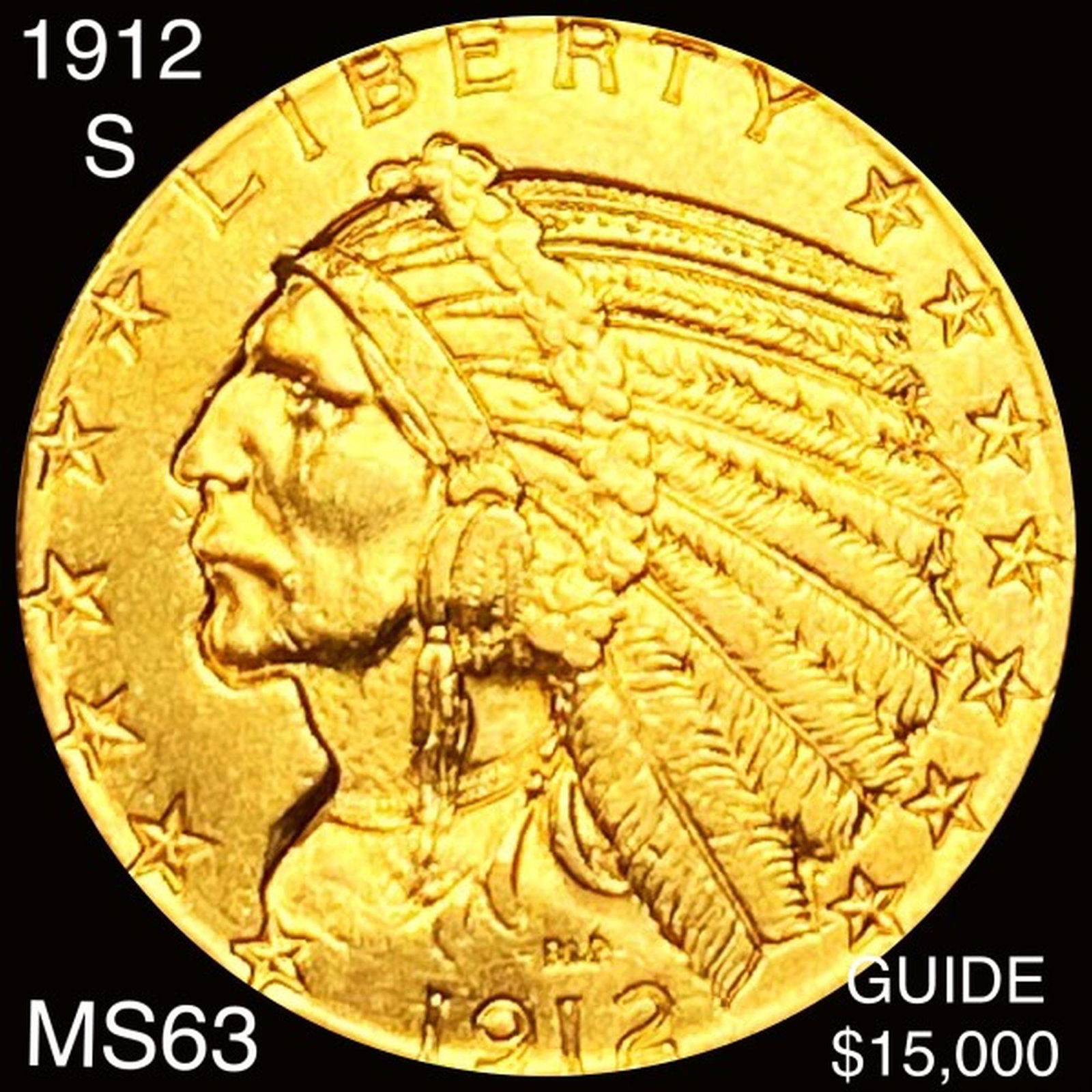 1912-S $5 Gold Half Eagle CHOICE BU (1 of 2)