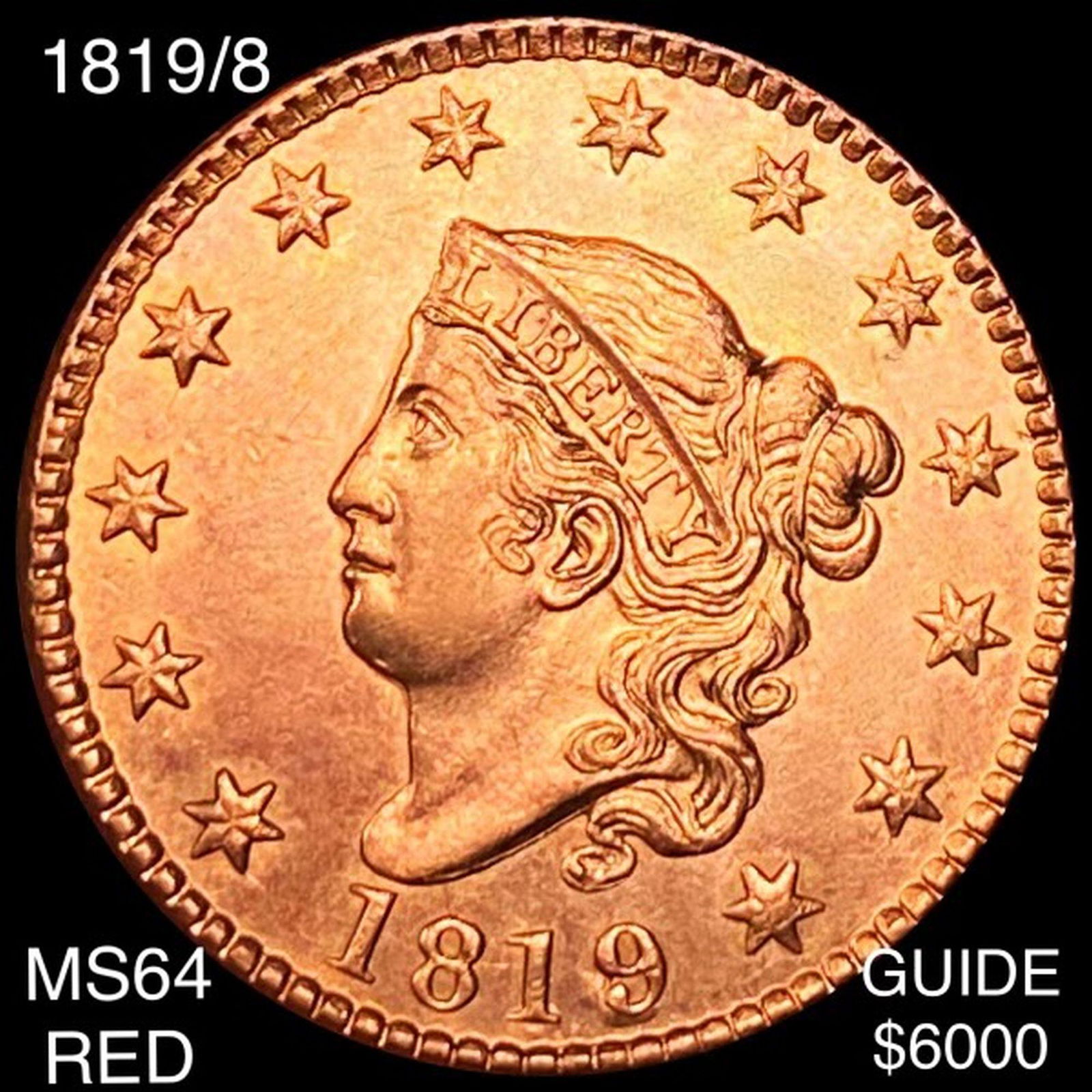 1819/8 Coronet Head Large Cent CHOICE BU RED (1 of 2)
