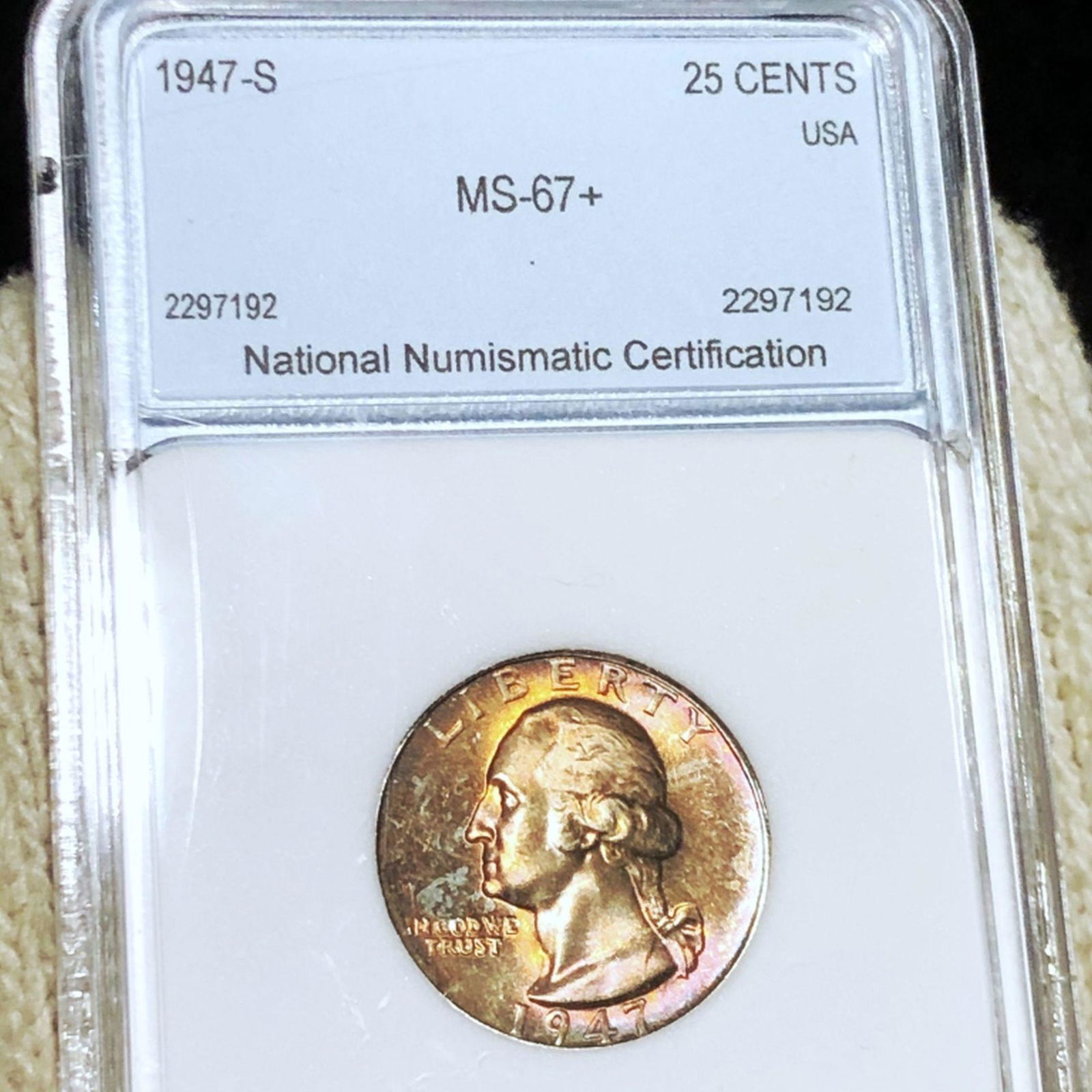 1947-S Washington Silver Quarter NNC - MS67+ (1 of 2)