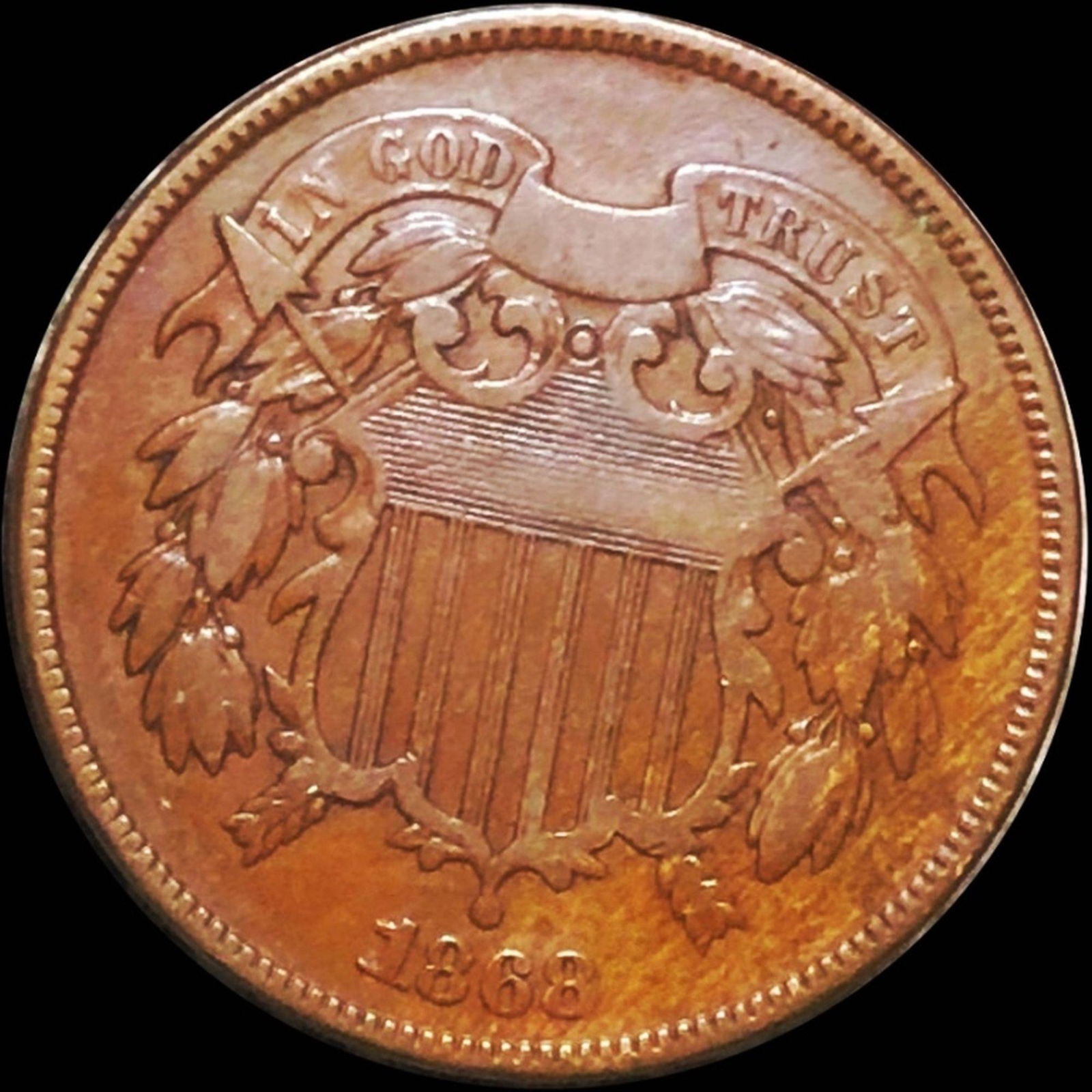 1868 Two Cent Piece NICELY CIRCULATED (1 of 2)