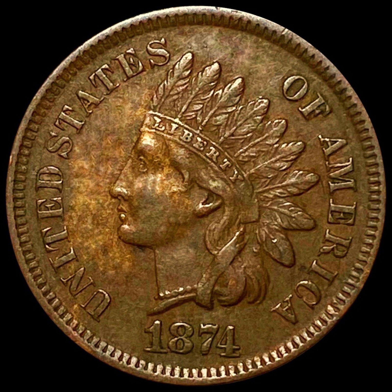1874 Indian Head Penny CLOSELY UNC (1 of 2)