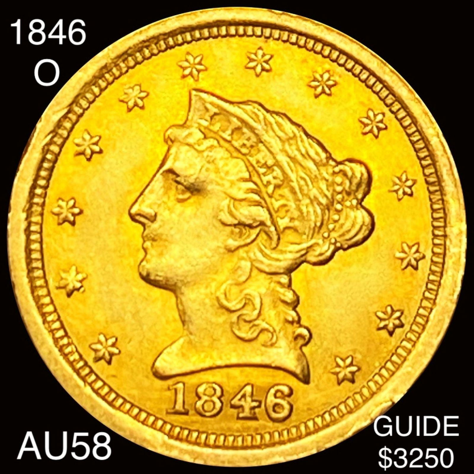 1846-O $2.50 Gold Quarter Eagle CHOICE AU (1 of 2)
