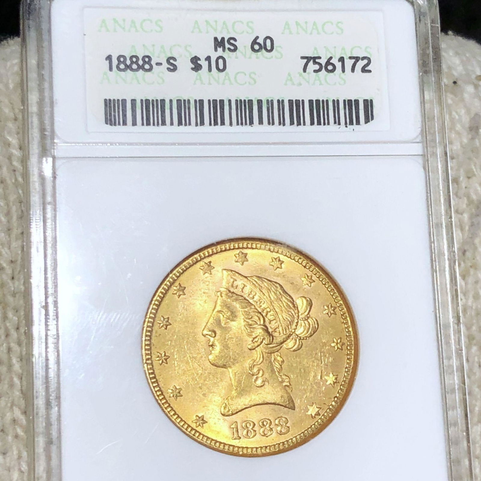 1888-S $10 Gold Eagle ANACS - MS60 (1 of 2)