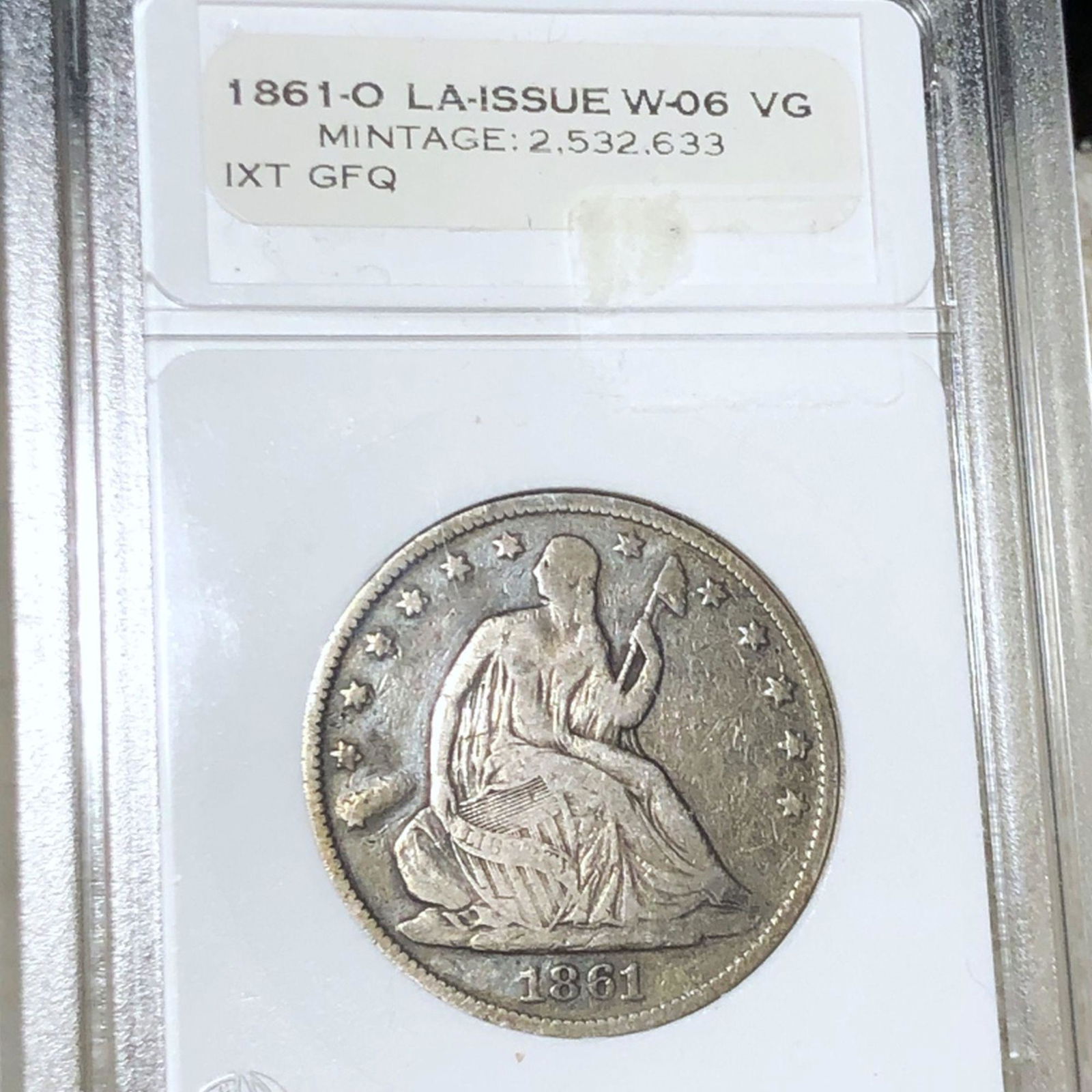 1861-O Seated Half Dollar VG (1 of 2)