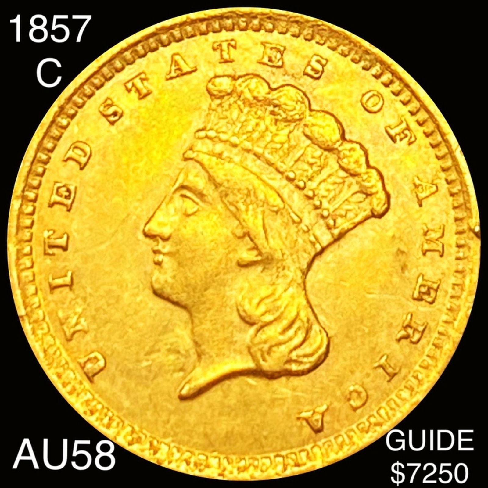 1857-C Rare Gold Dollar CHOICE AU (1 of 2)