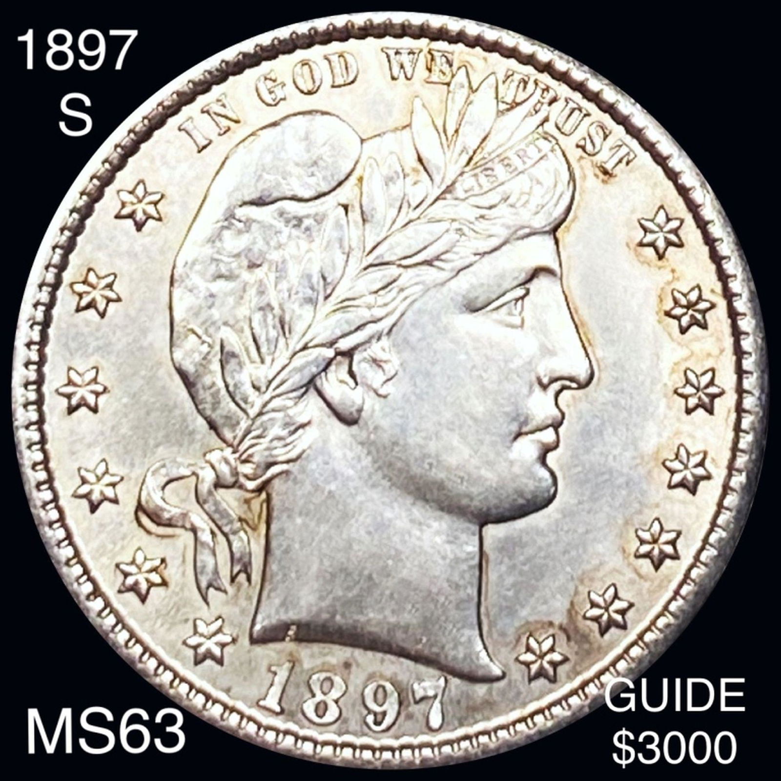 1897-S Barber Silver Quarter CHOICE BU (1 of 2)