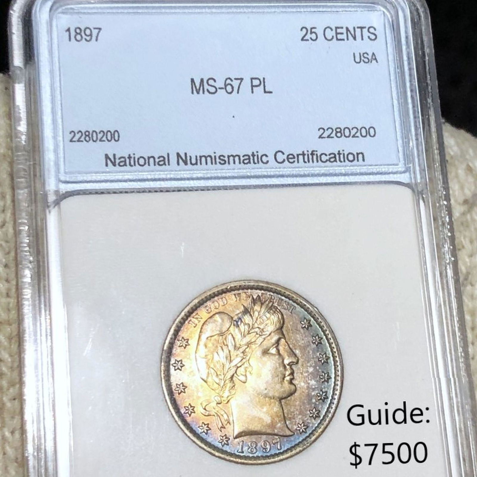 1897 Barber Silver Quarter NNC - MS 67 PL (1 of 2)