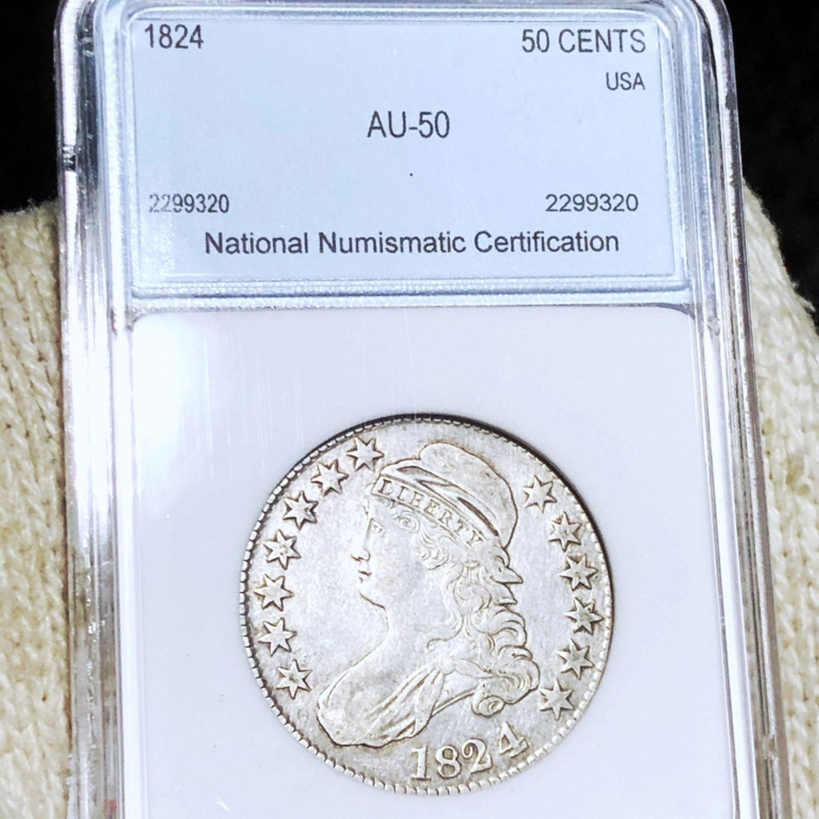 1824 Capped Bust Half Dollar NNC - AU50 (1 of 2)
