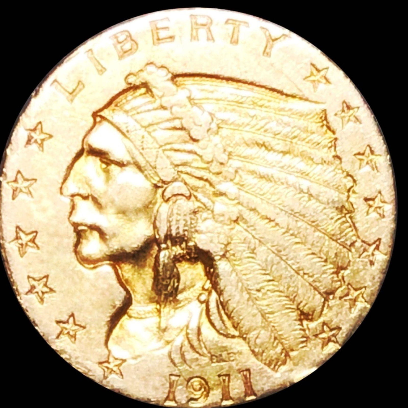 1911 $2.50 Gold Quarter Eagle NEARLY UNC (1 of 2)