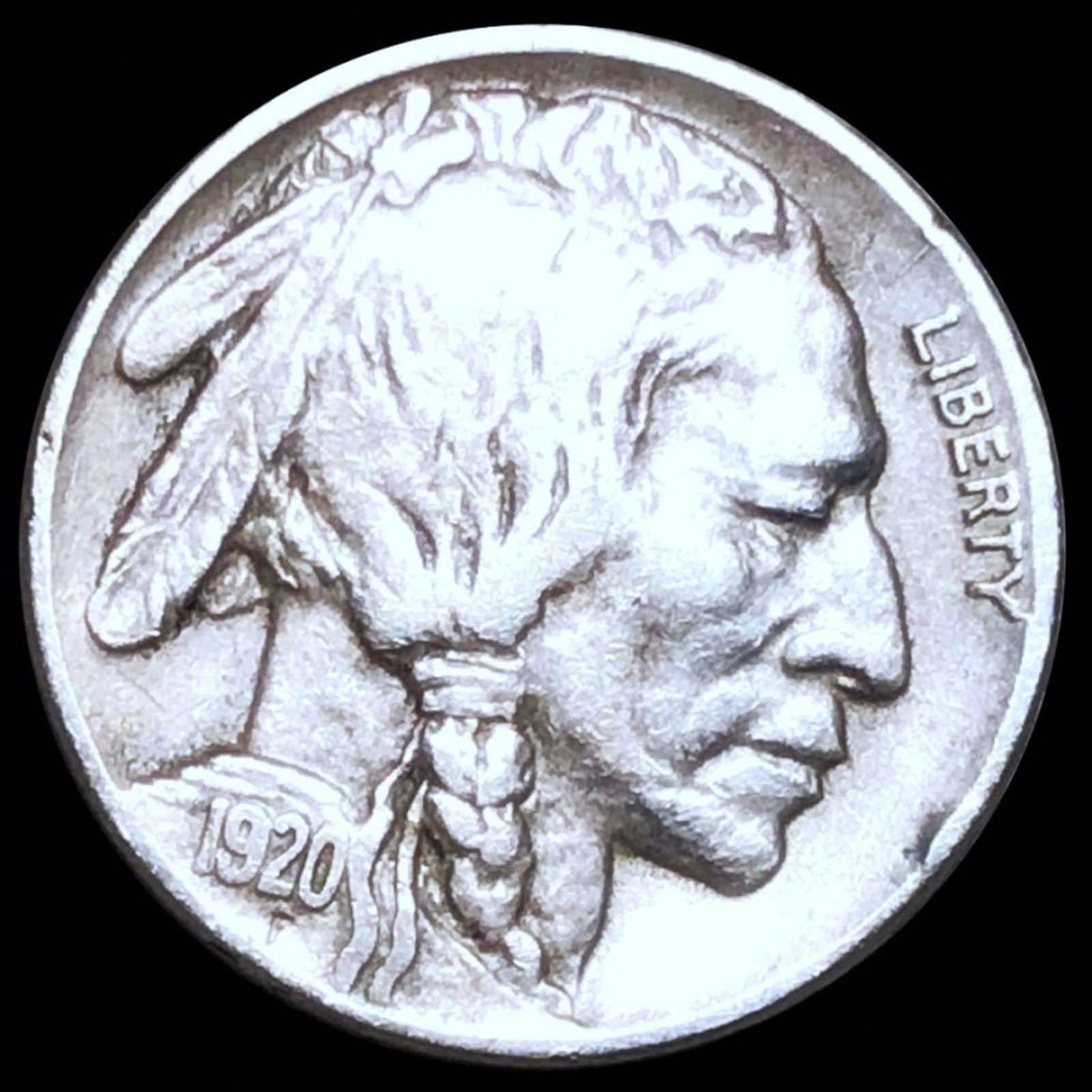 1920-D Buffalo Head Nickel LIGHT CIRC ROTATED REV (1 of 2)