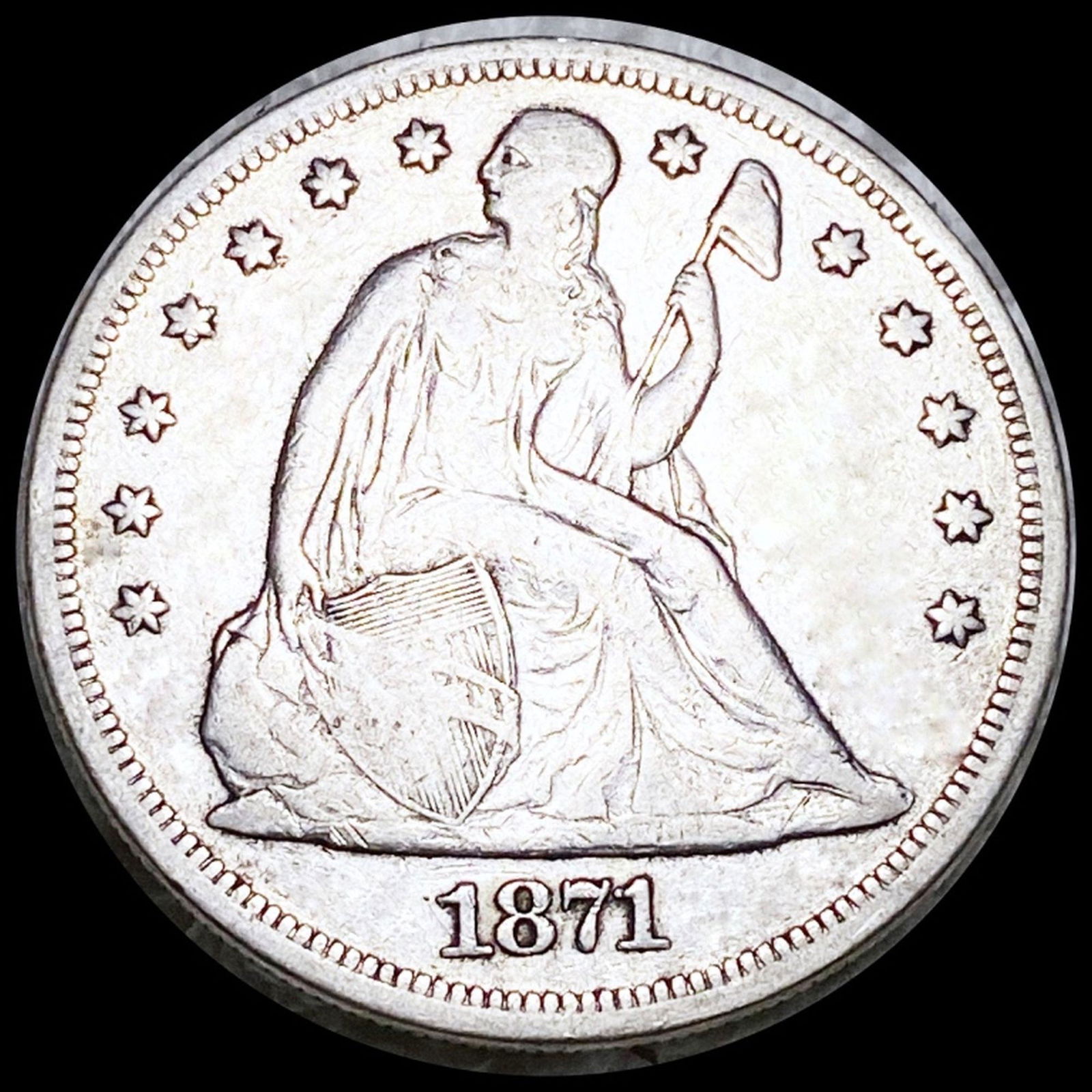 1871 Seated Liberty Dollar NICELY CIRCULATED (1 of 2)