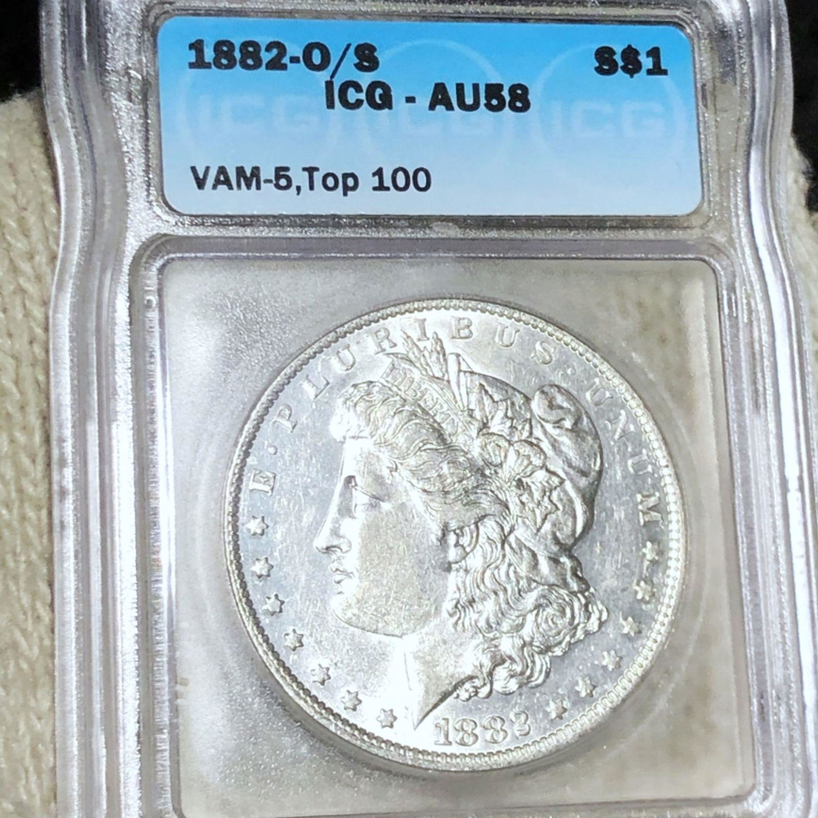 1882-O/S Morgan Silver Dollar ICG - AU58 VAM-5 (1 of 2)