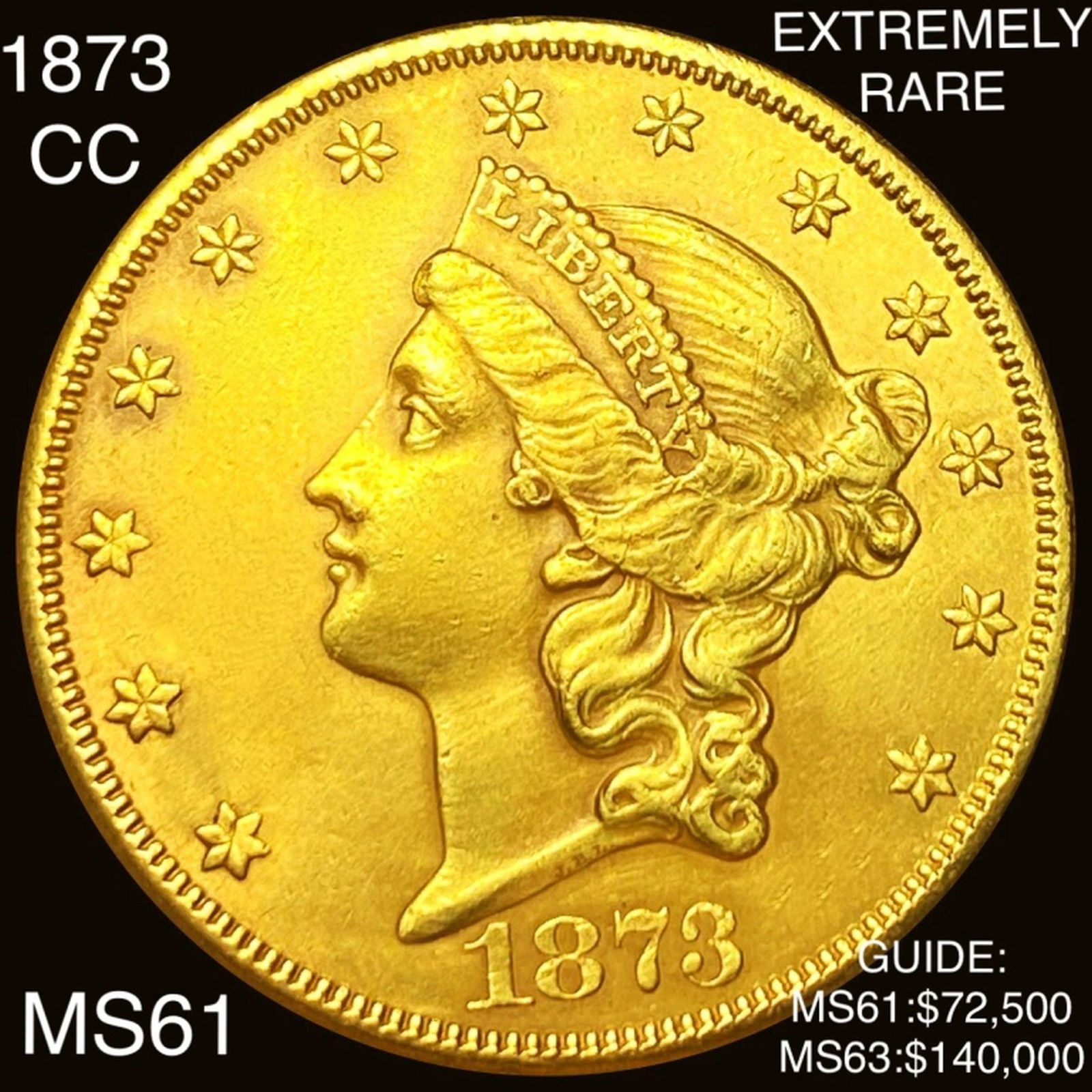 1873-CC $20 Gold Double Eagle UNCIRCULATED (1 of 2)
