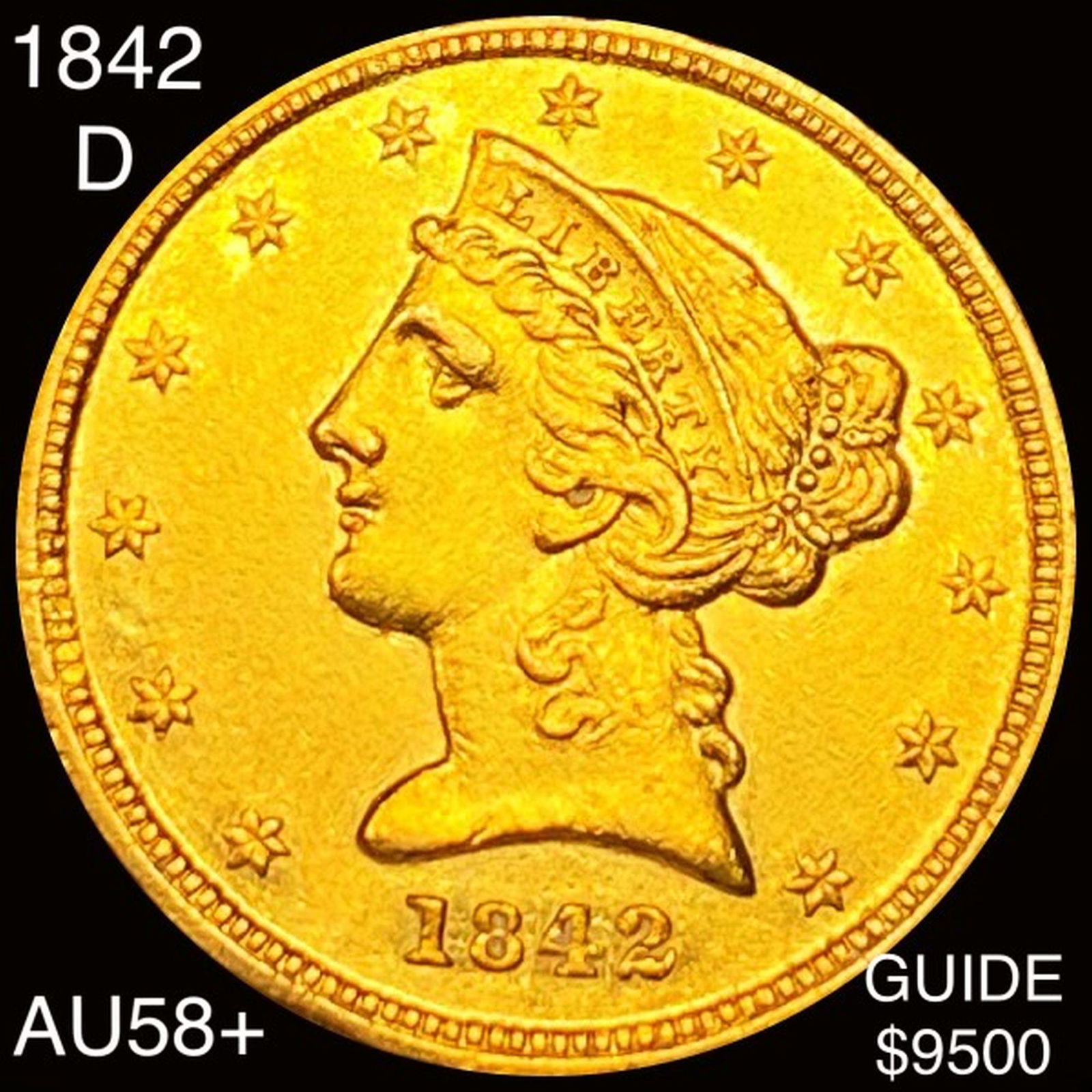 1842-D $5 Gold Half Eagle CHOICE AU (1 of 2)