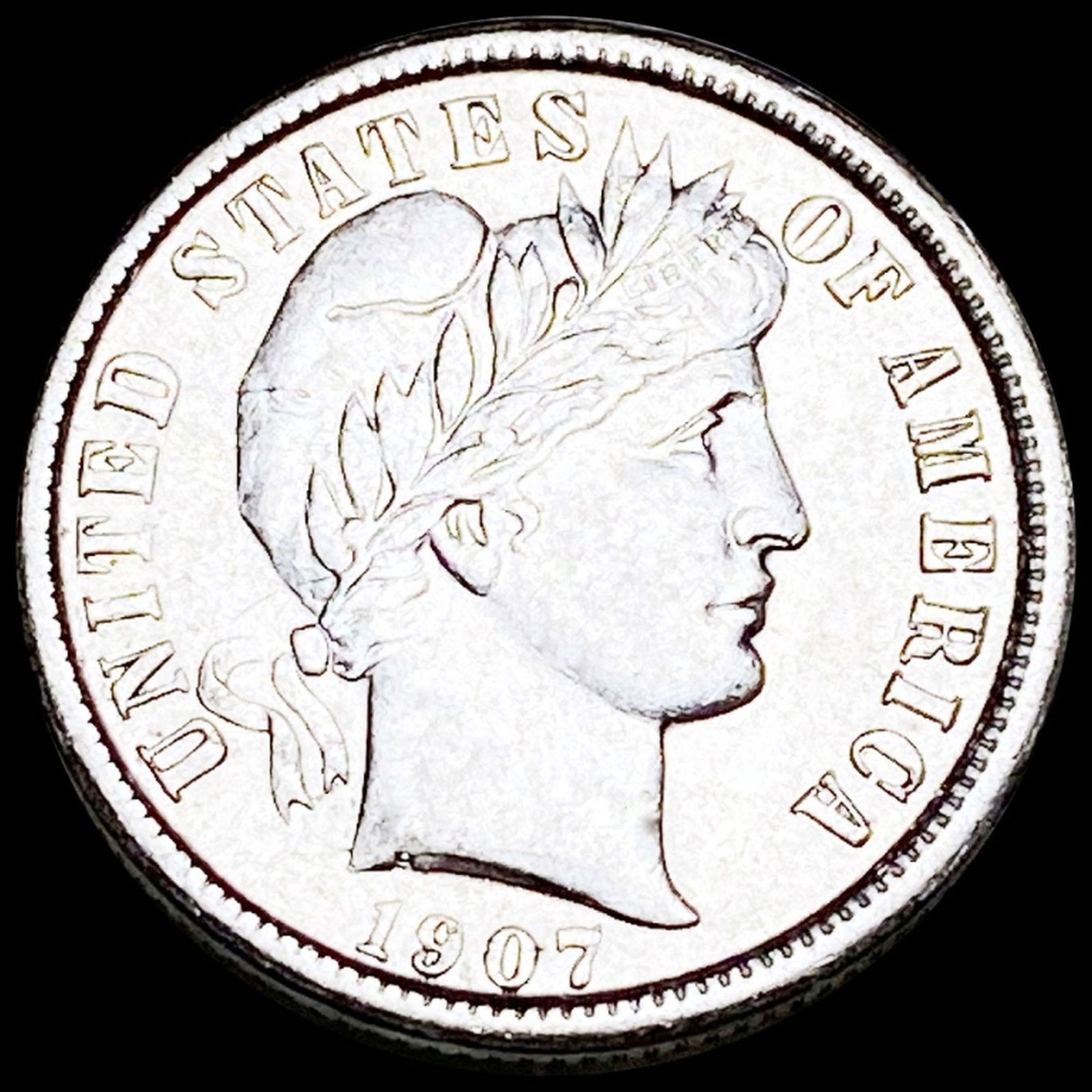 1907-O Barber Silver Dime CLOSELY UNCIRCULATED (1 of 2)