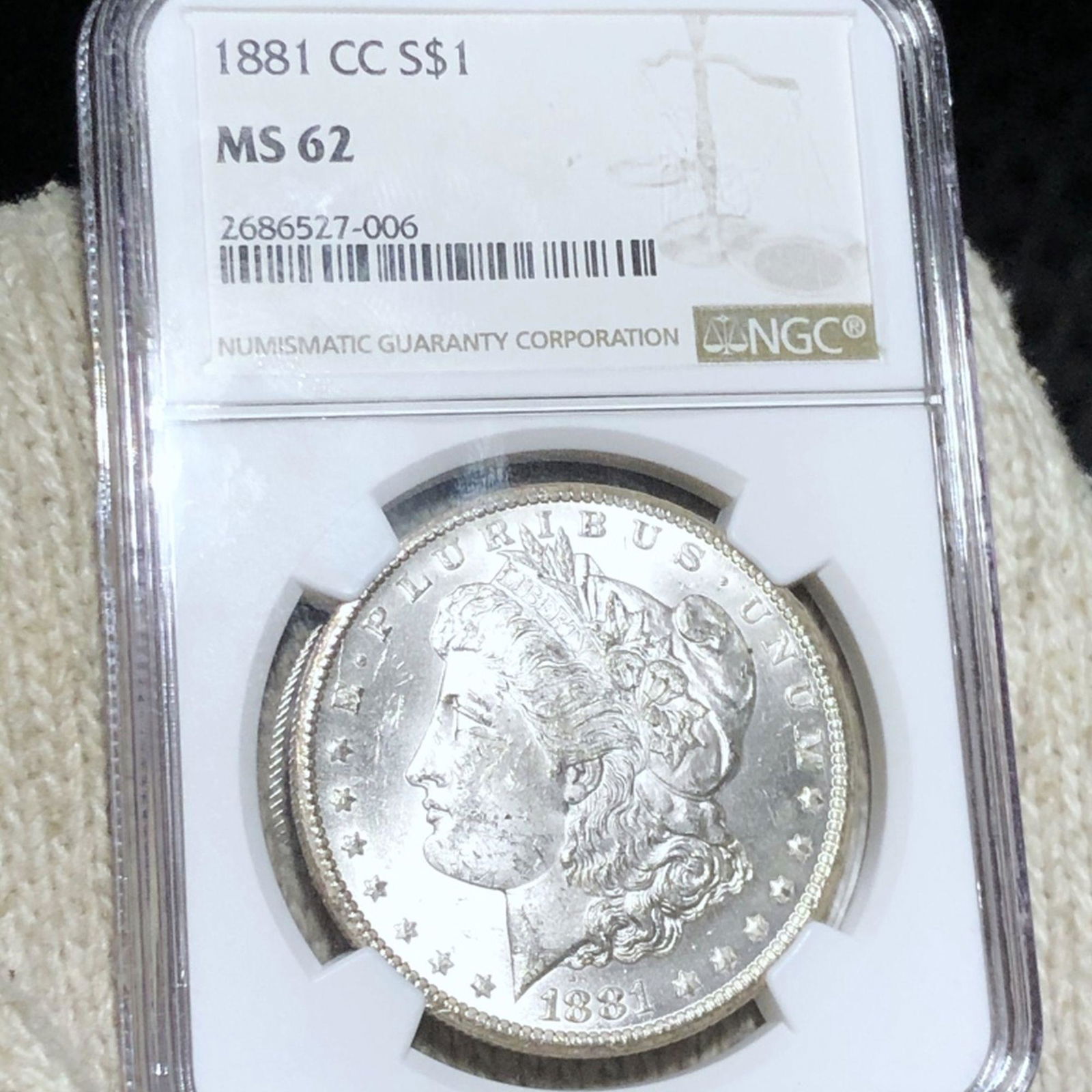 1881-CC Morgan Silver Dollar NGC - MS62 (1 of 2)