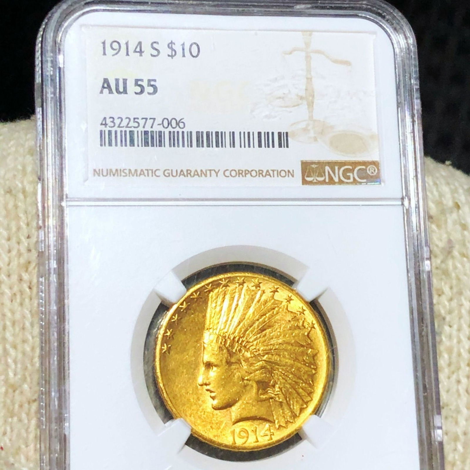 1914-S $10 Gold Eagle NGC - AU55 (1 of 2)