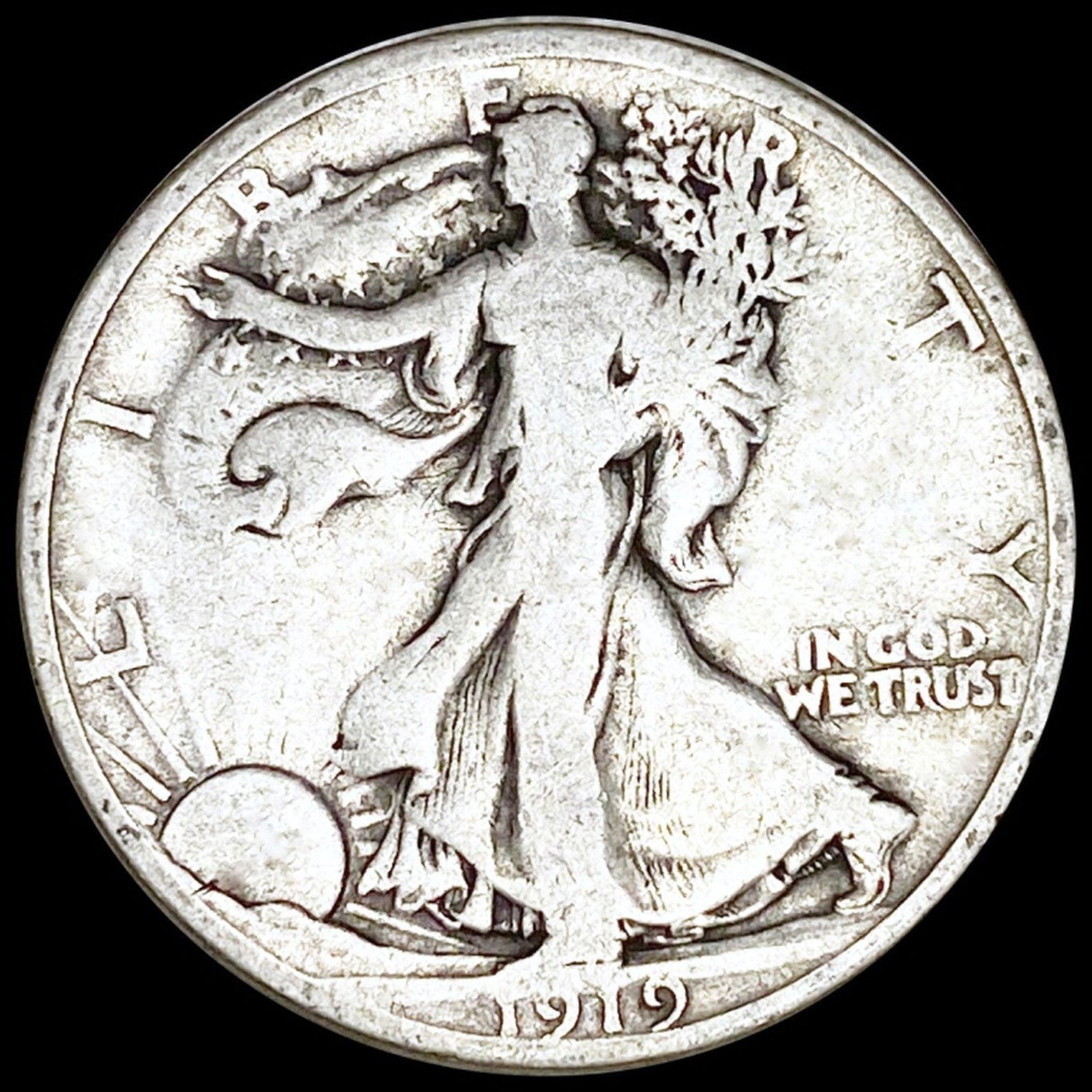 1919-D Walking Half Dollar NICELY CIRCULATED (1 of 2)
