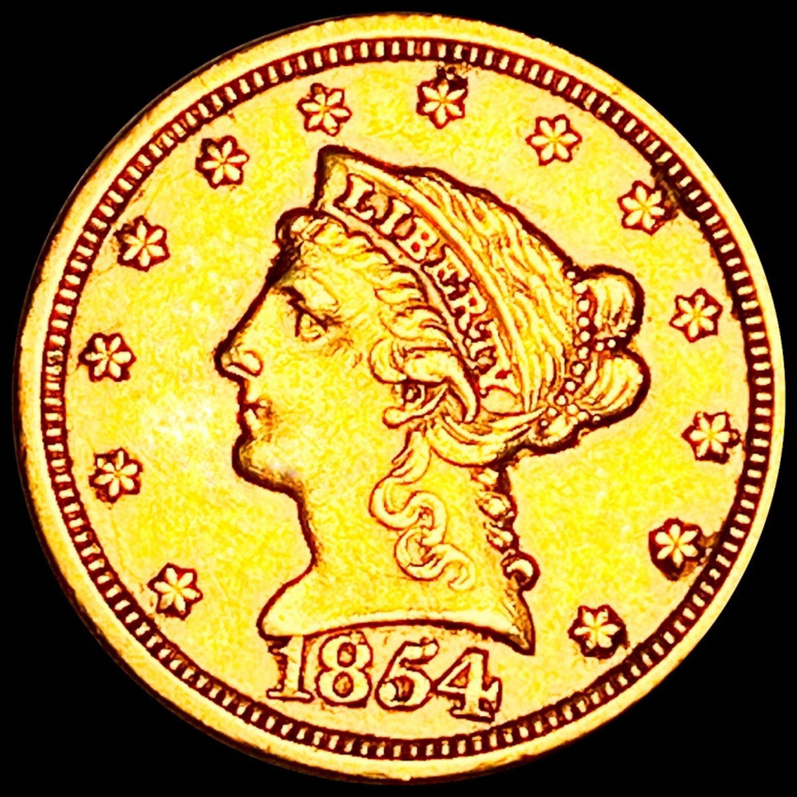1854 $2.50 Gold Quarter Eagle UNCIRCULATED (1 of 2)