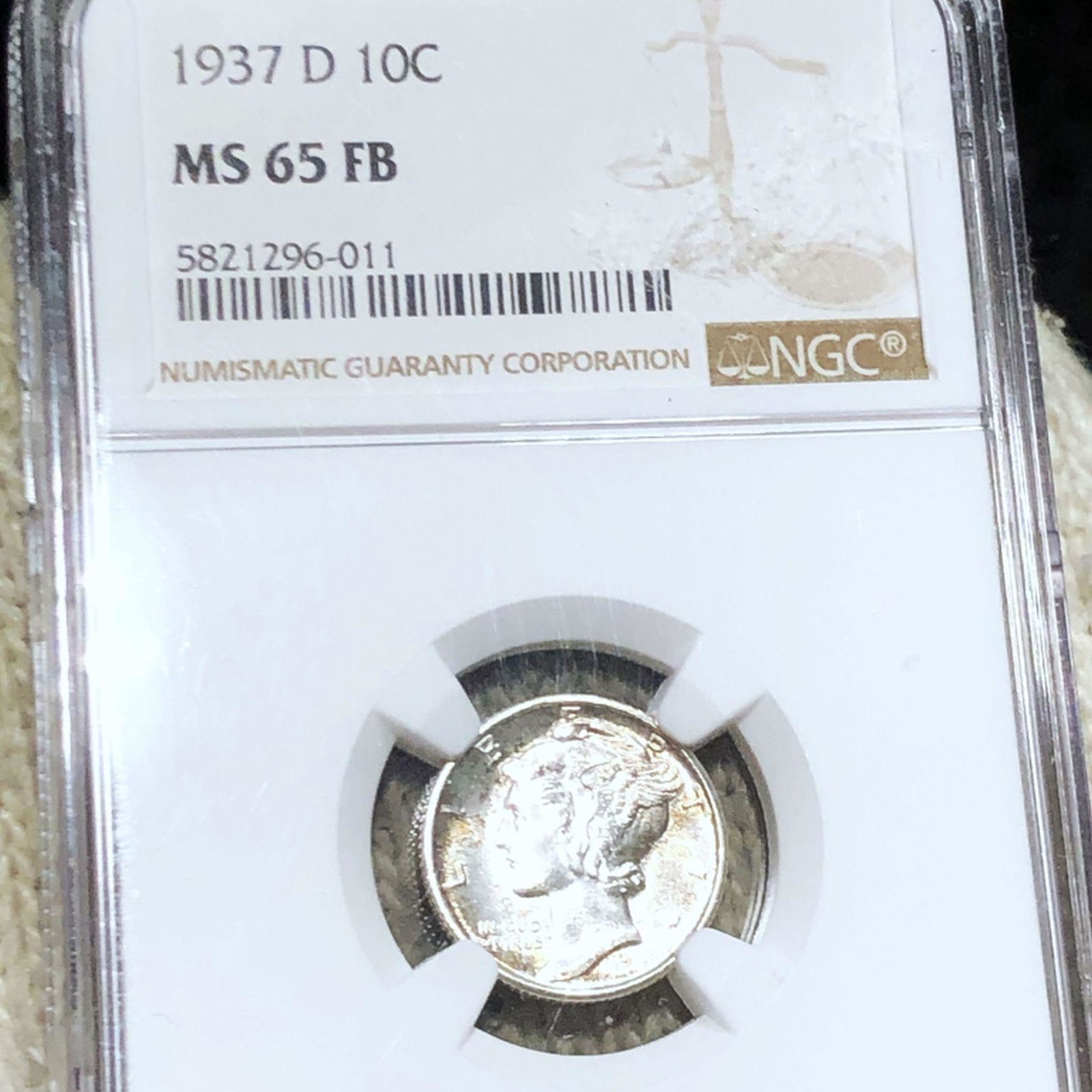 1937-D Mercury Silver Dime NGC - MS 65 FB (1 of 2)