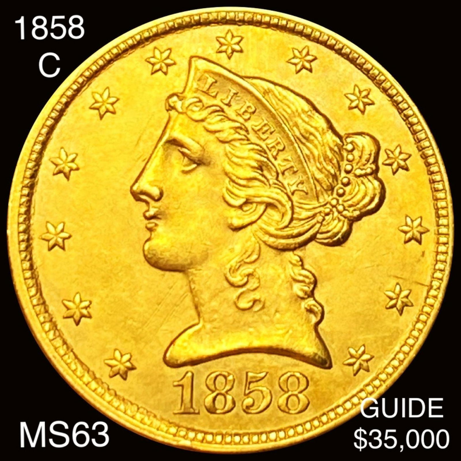 1858-C $5 Gold Half Eagle CHOICE BU (1 of 2)