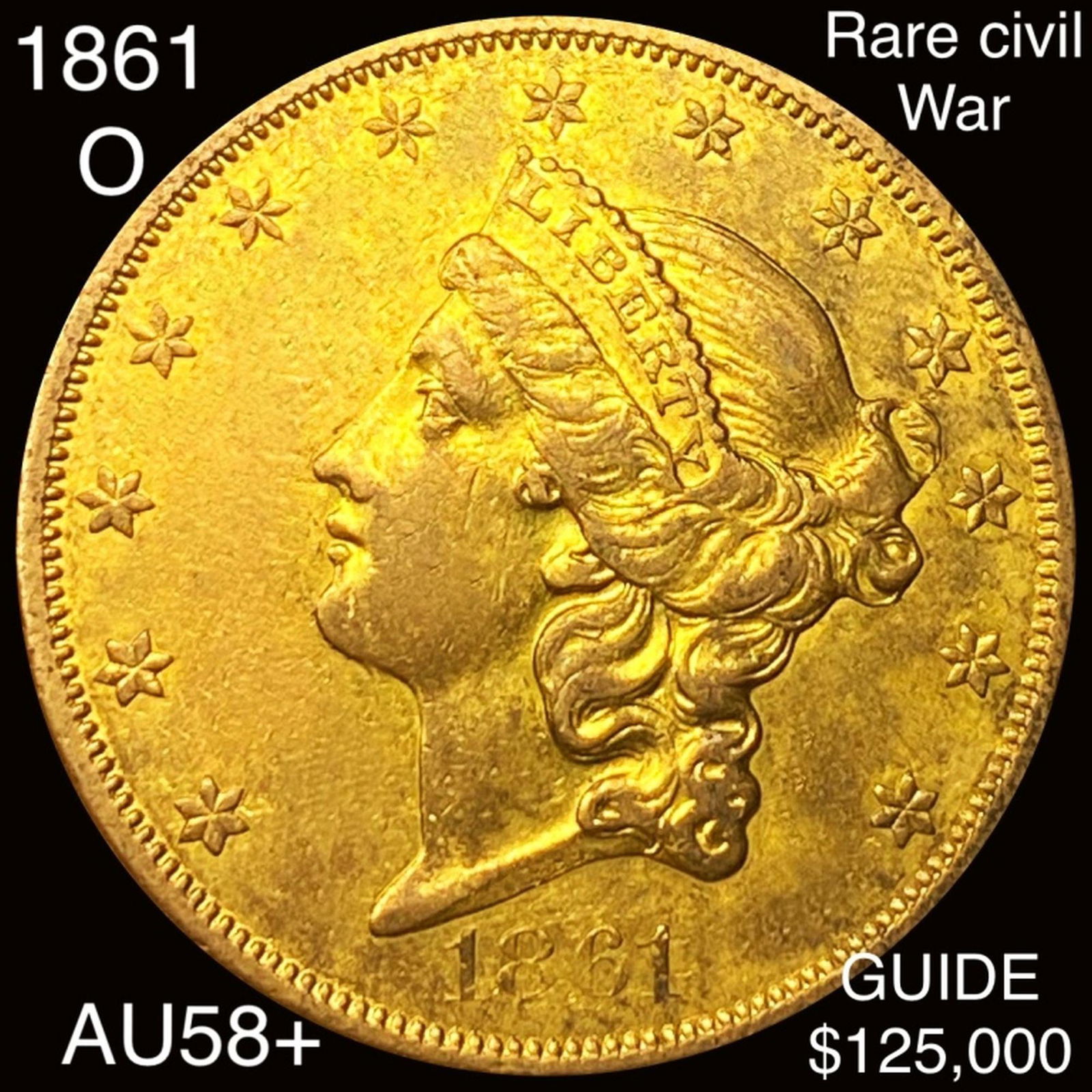 1861-O $20 Gold Double Eagle CHOCIE AU (1 of 2)