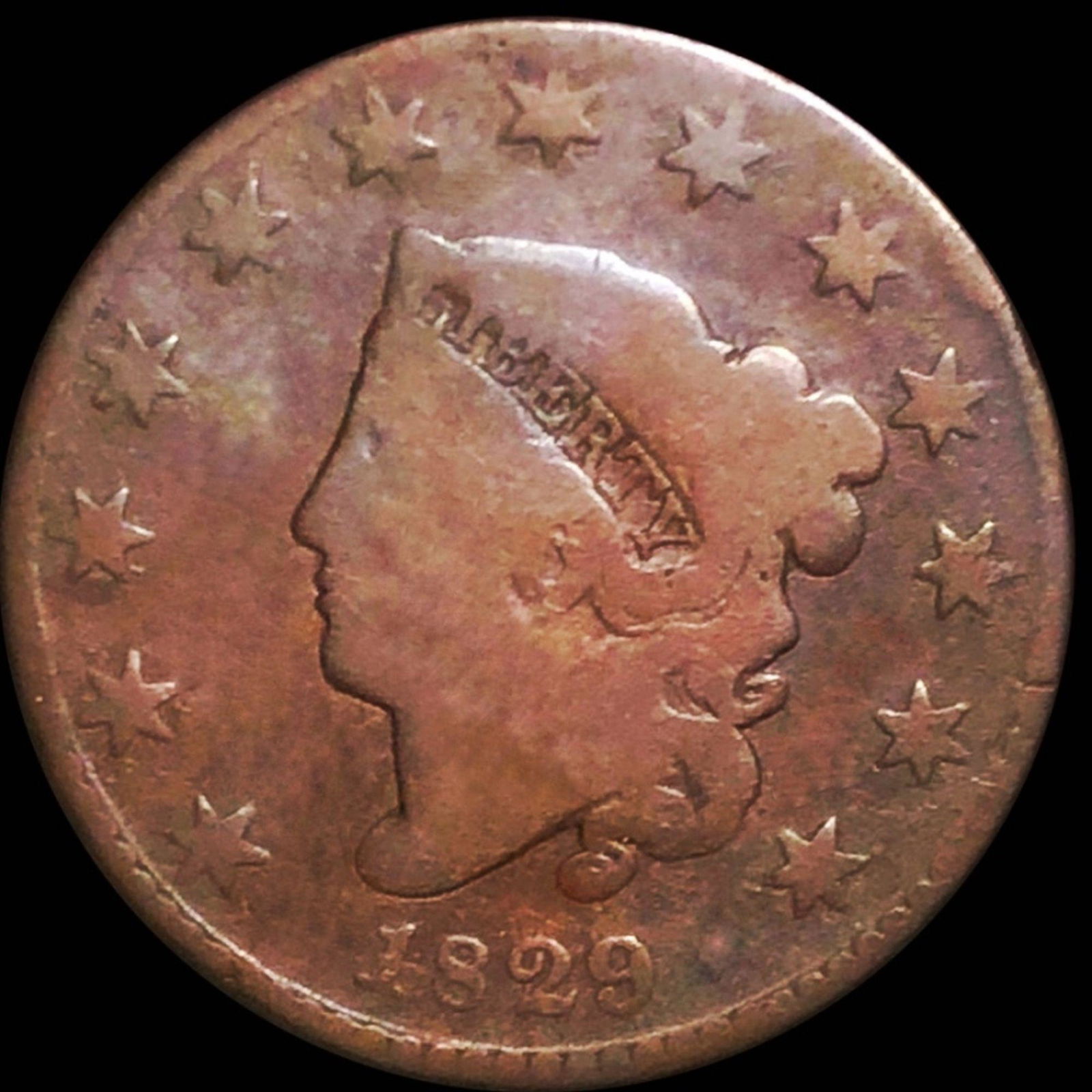 1829 Coronet Head Large Cent NICELY CIRCULATED (1 of 2)