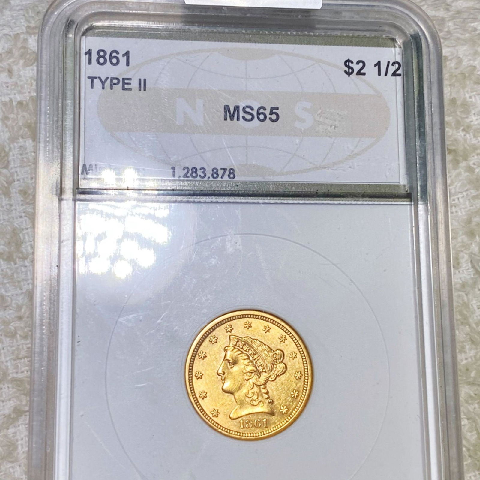 1861 TY2 $2.50 Gold Quarter Eagle NGS - MS65 (1 of 2)