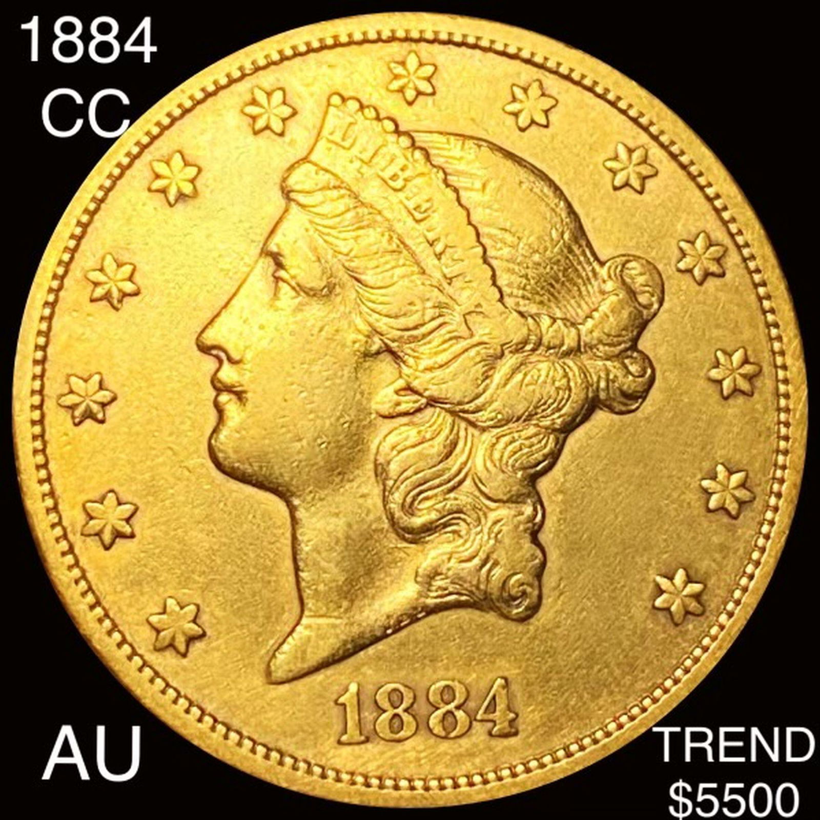 1884-CC $20 Gold Double Eagle CHOICE AU (1 of 2)