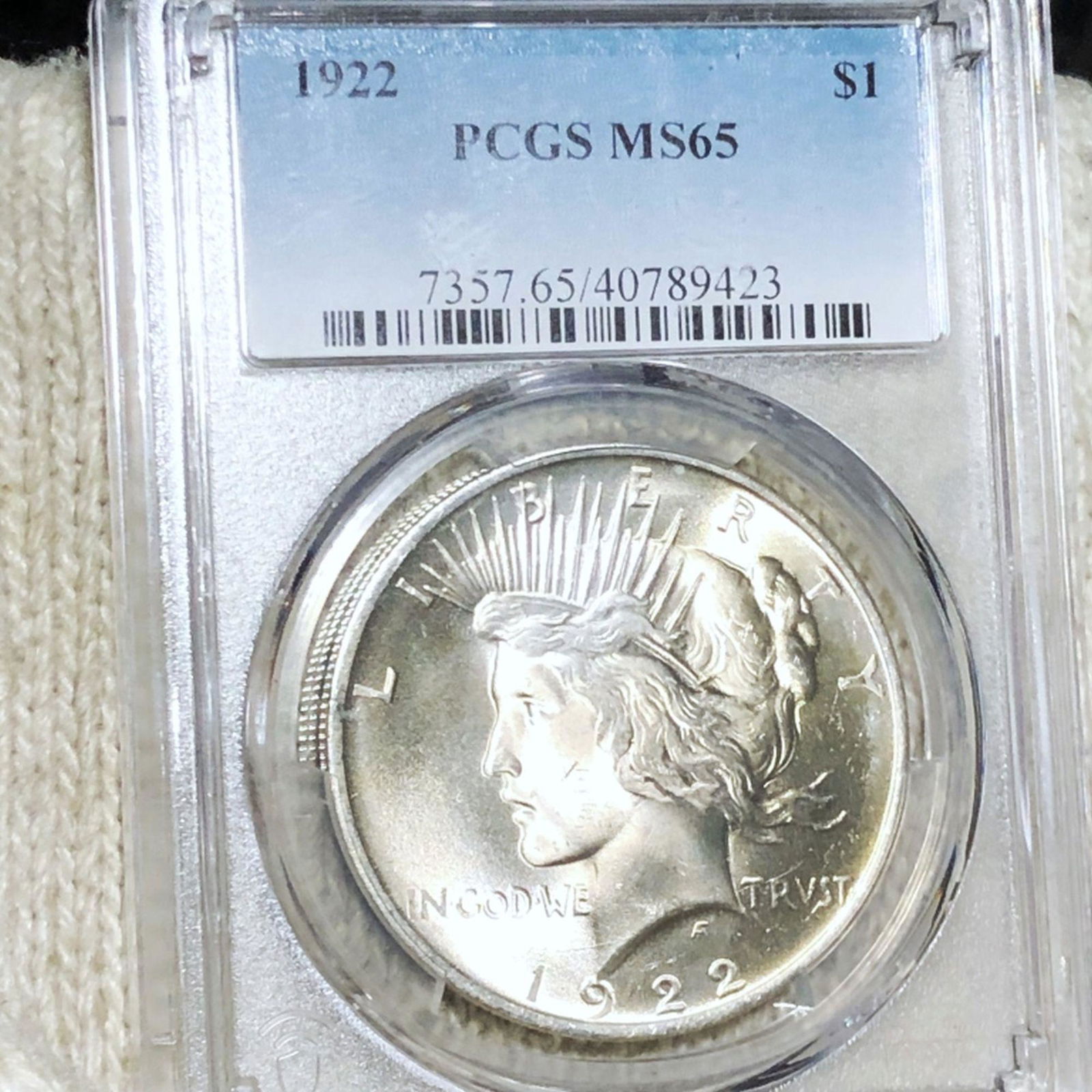 1922 Silver Peace Dollar PCGS - MS65 (1 of 2)