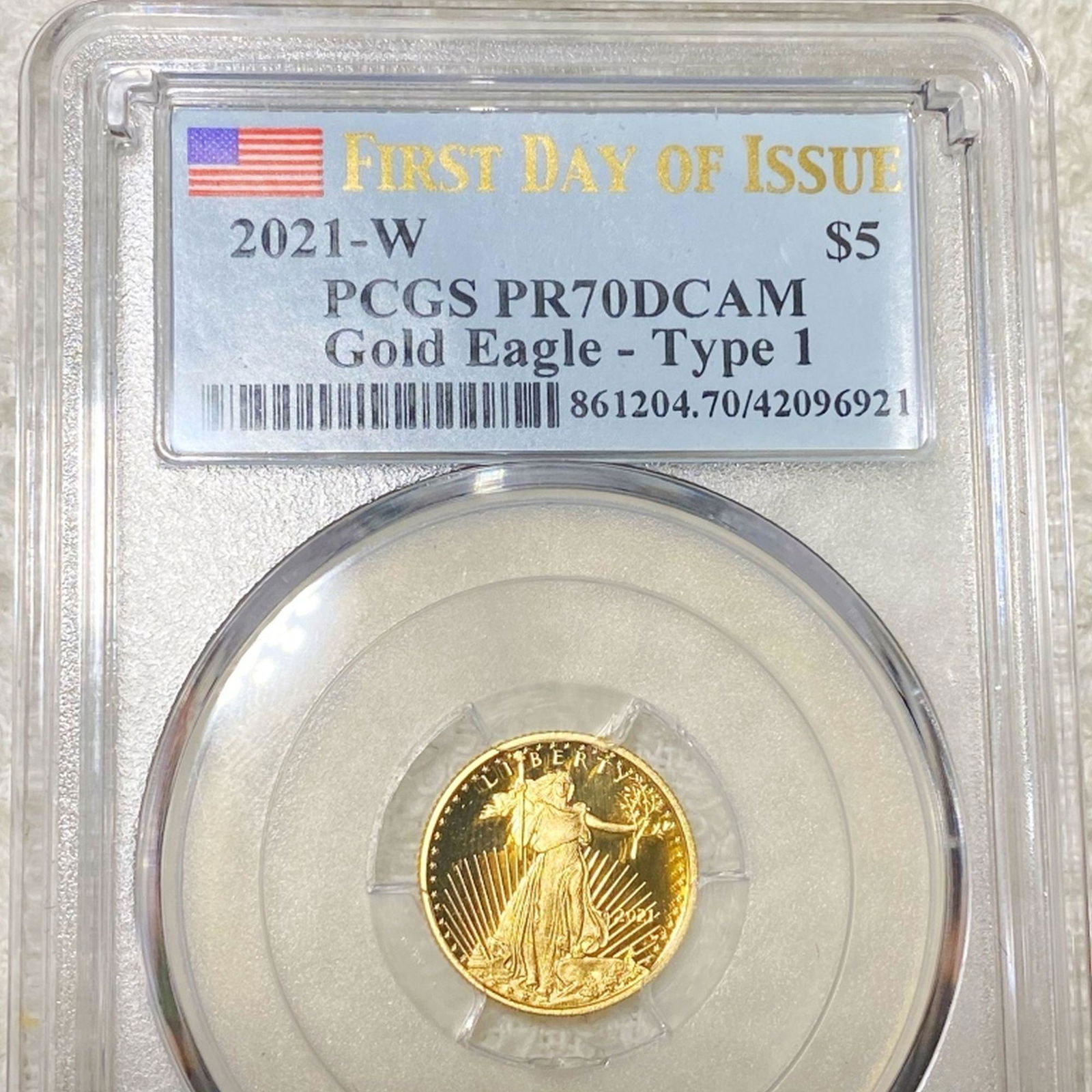 2021-W TY1 $5 Gold Half Eagle PCGS - PR 70 DCAM (1 of 2)