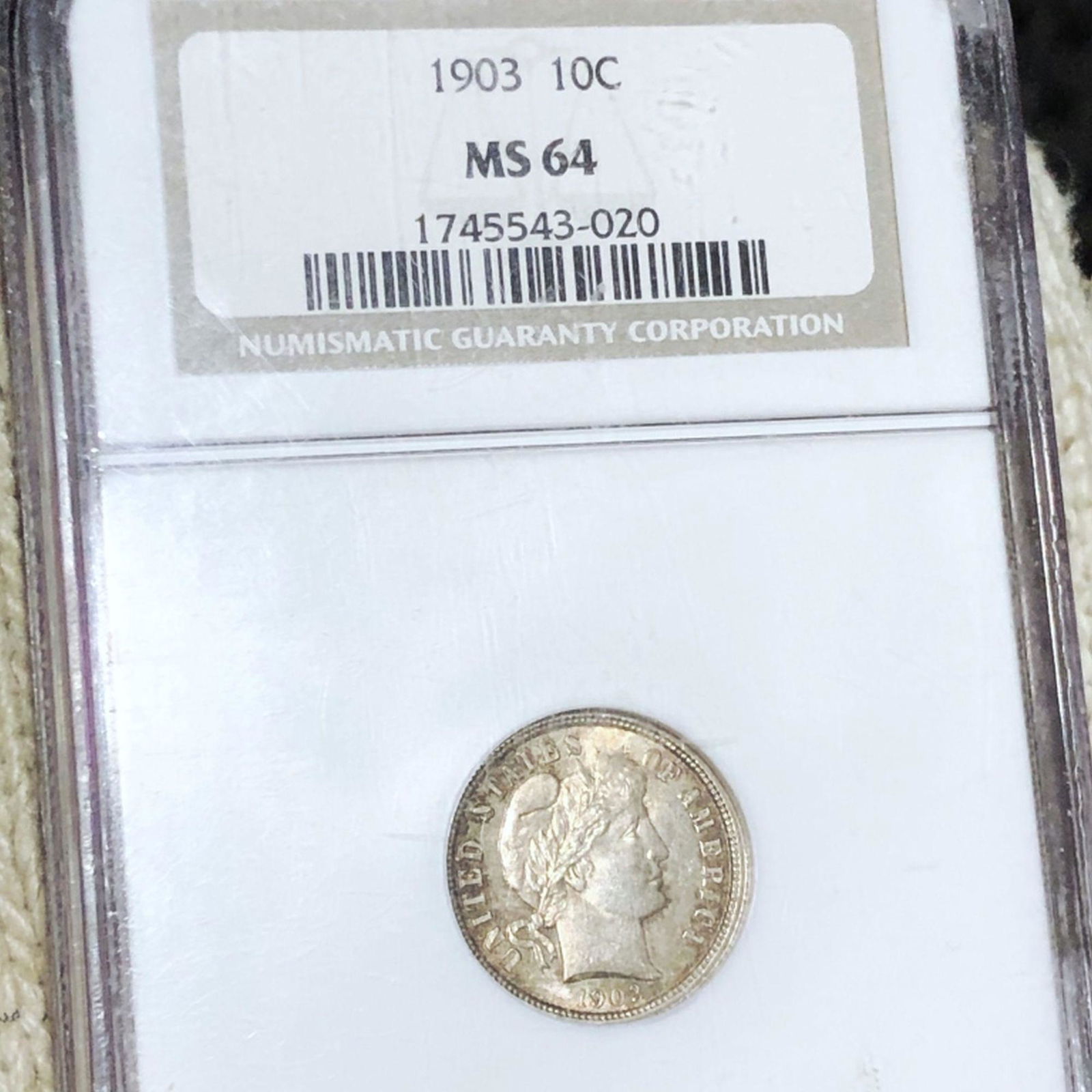 1903 Barber Silver Dime NGC - MS64 (1 of 2)