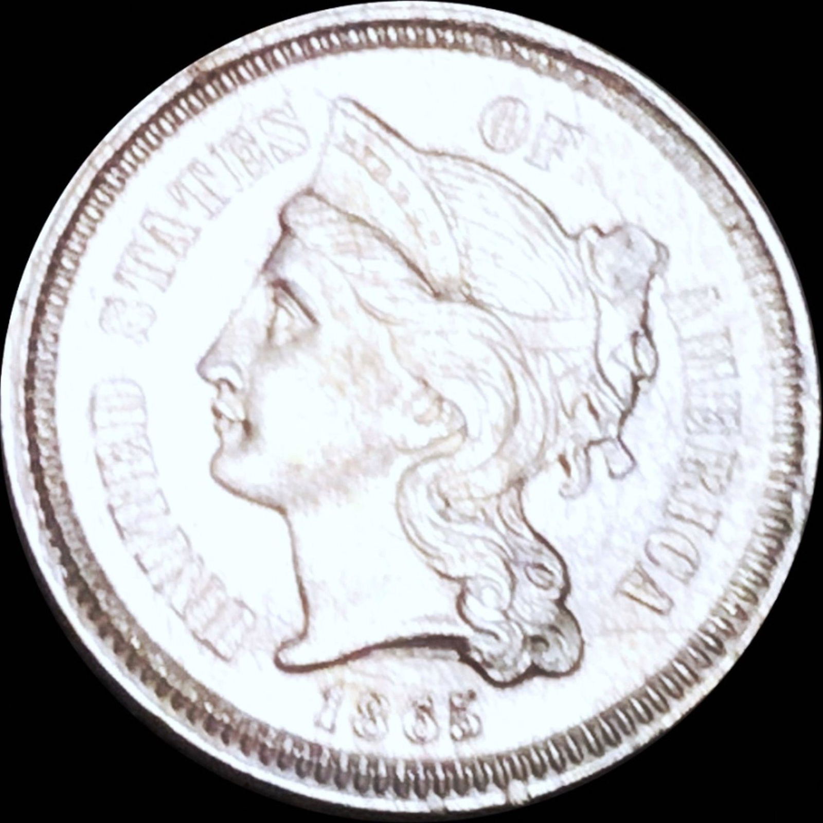 1865 Three Cent Nickel UNCIRCULATED (1 of 2)