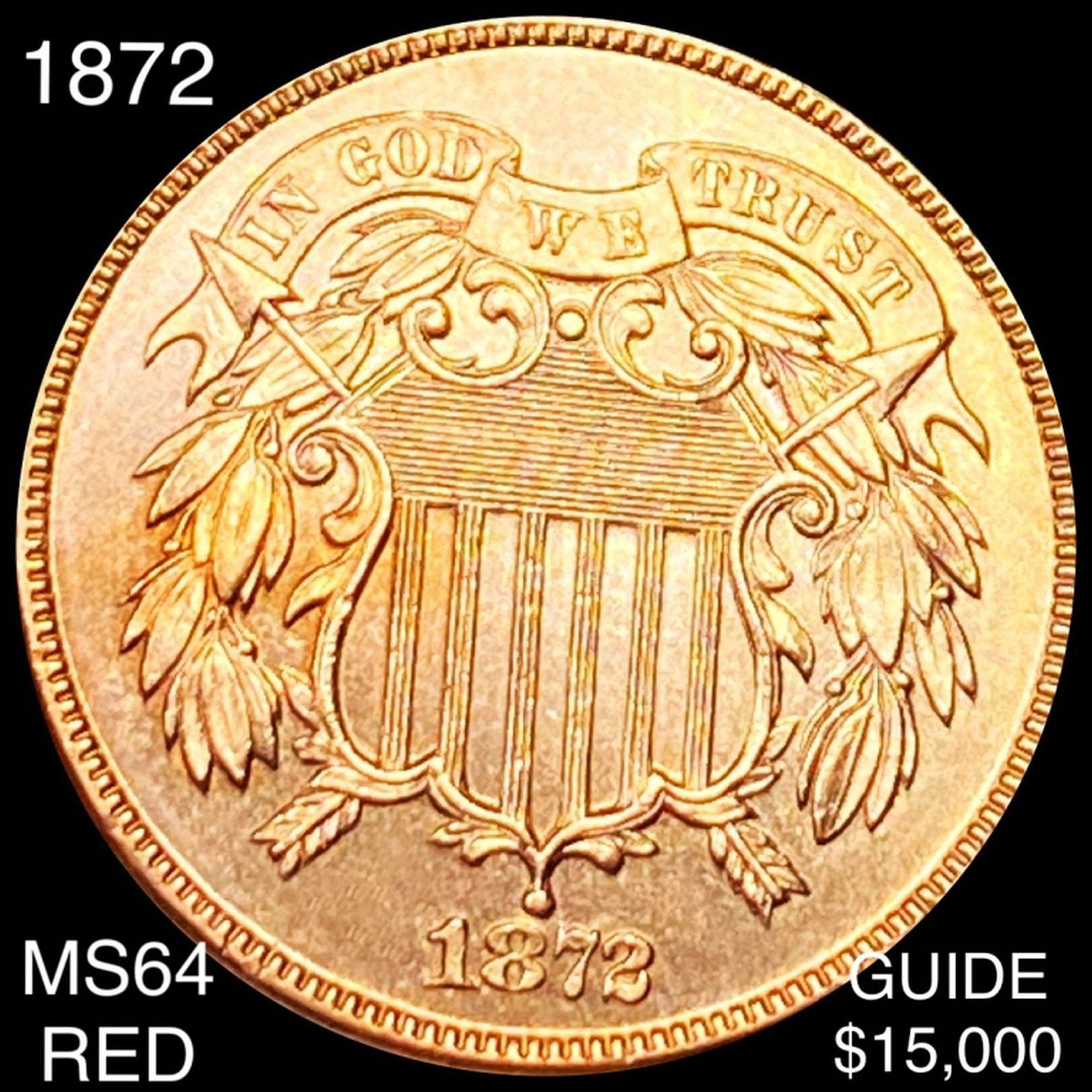 1872 Two Cent Piece CHOICE BU RED (1 of 2)