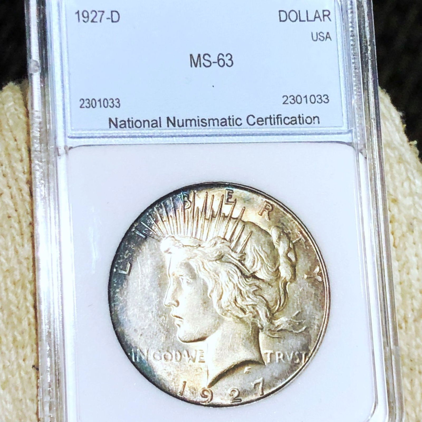 1927-D Silver Peace Dollar NNC - MS63 (1 of 2)