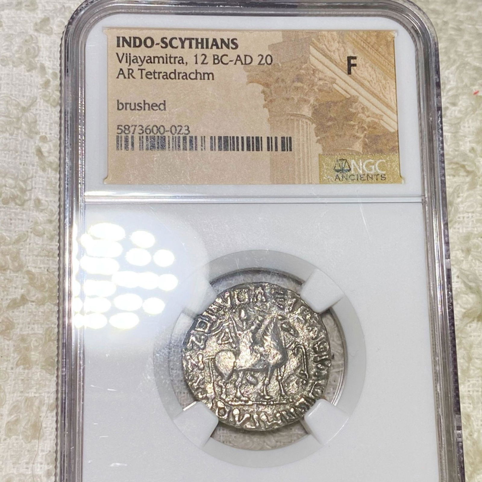12 BC-AD 20 Indo-Scythians AR Tetradrachm NGC - F (1 of 2)