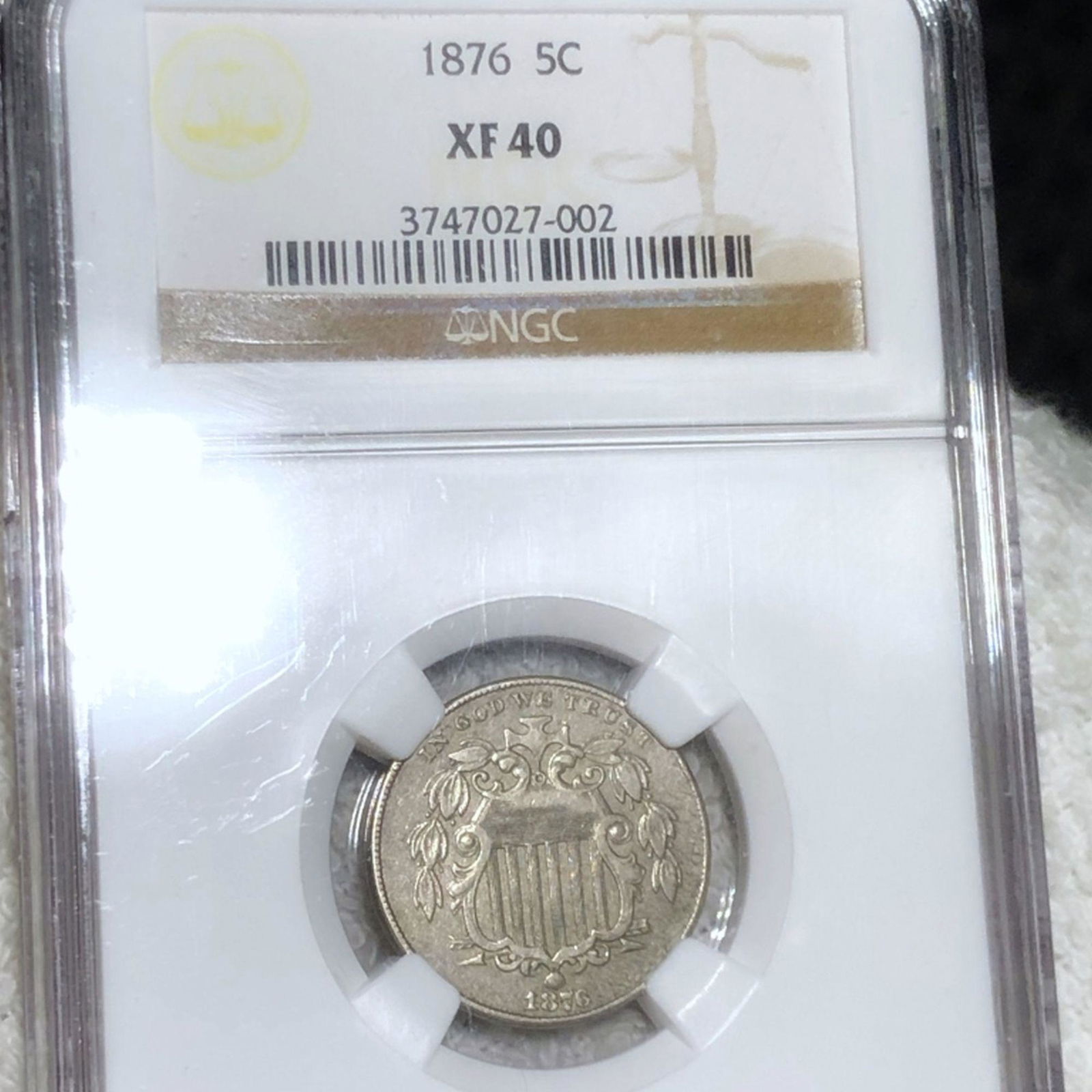 1876 Shield Nickel NGC - XF40 (1 of 2)