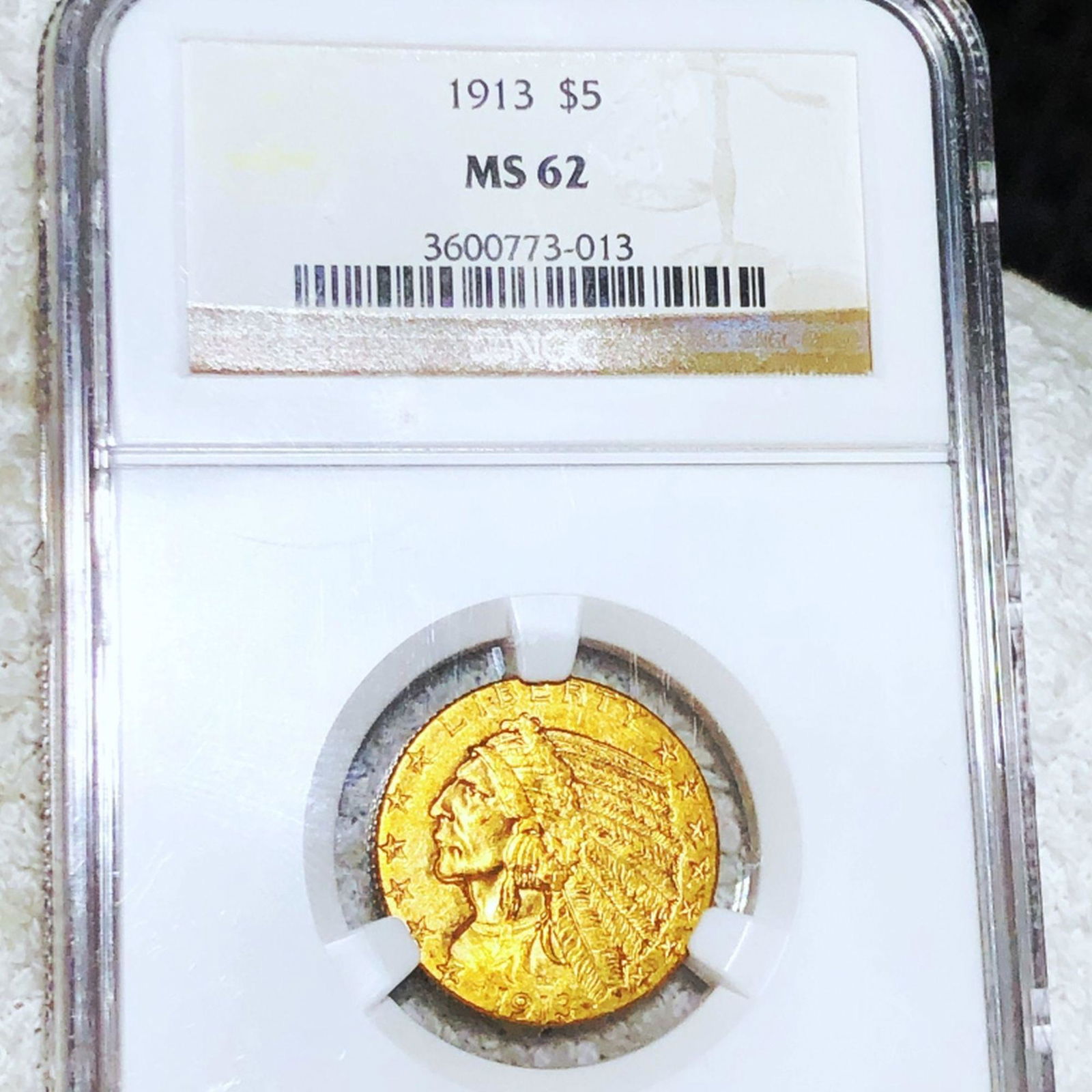 1913 $5 Gold Half Eagle NGC - MS62 (1 of 2)