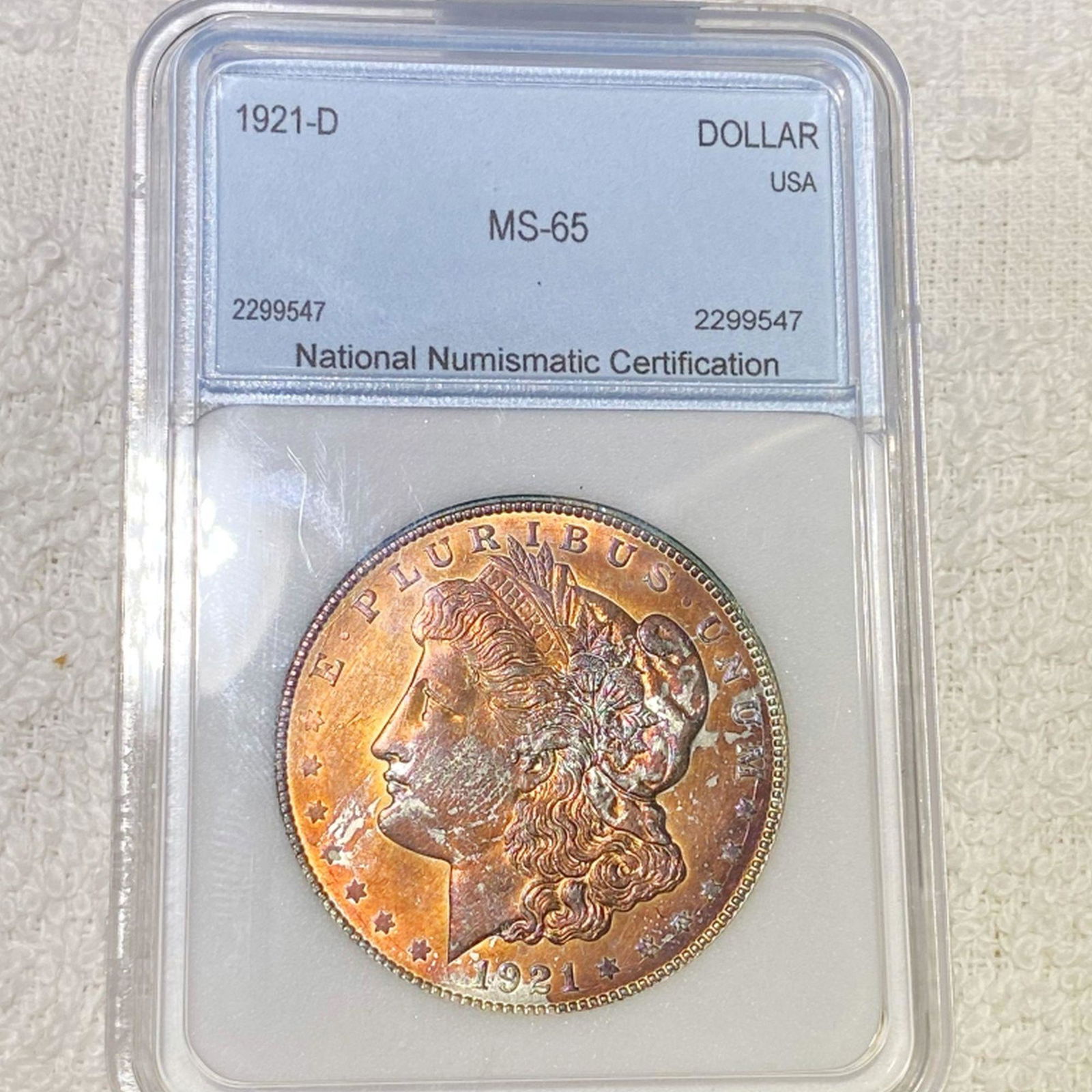 1921-D Morgan Silver Dollar NNC - MS65 (1 of 2)