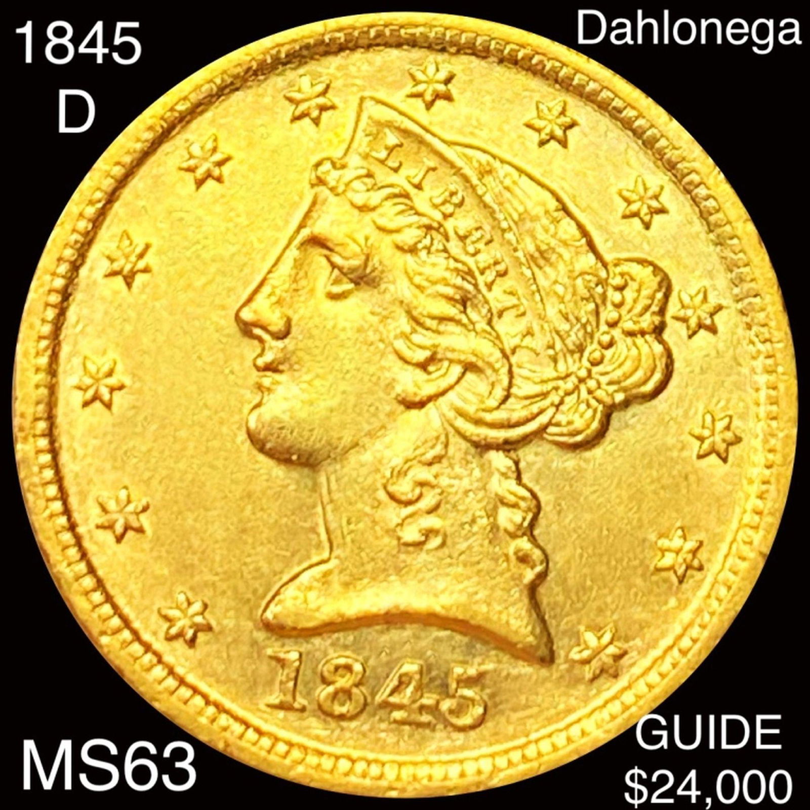 1845-D $5 Gold Half Eagle CHOICE BU (1 of 2)