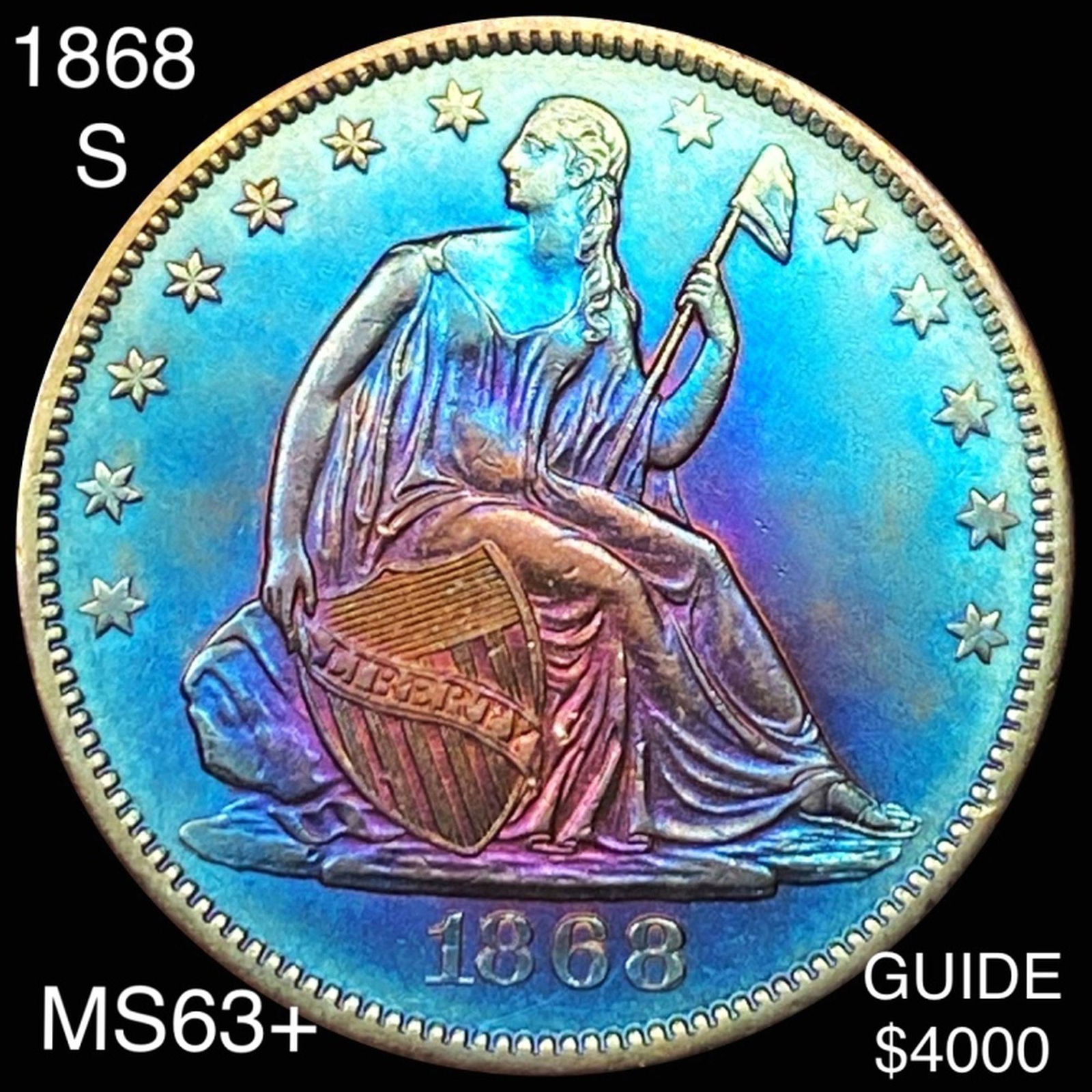 1868-S Seated Half Dollar CHOICE BU (1 of 2)