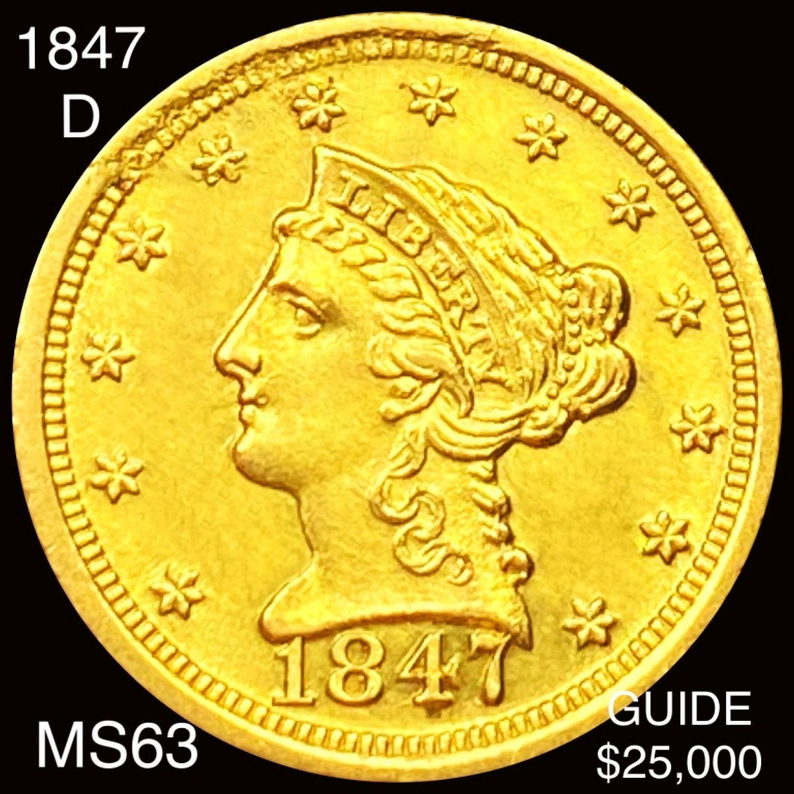 1847-D $2.50 Gold Quarter Eagle CHOICE BU (1 of 2)