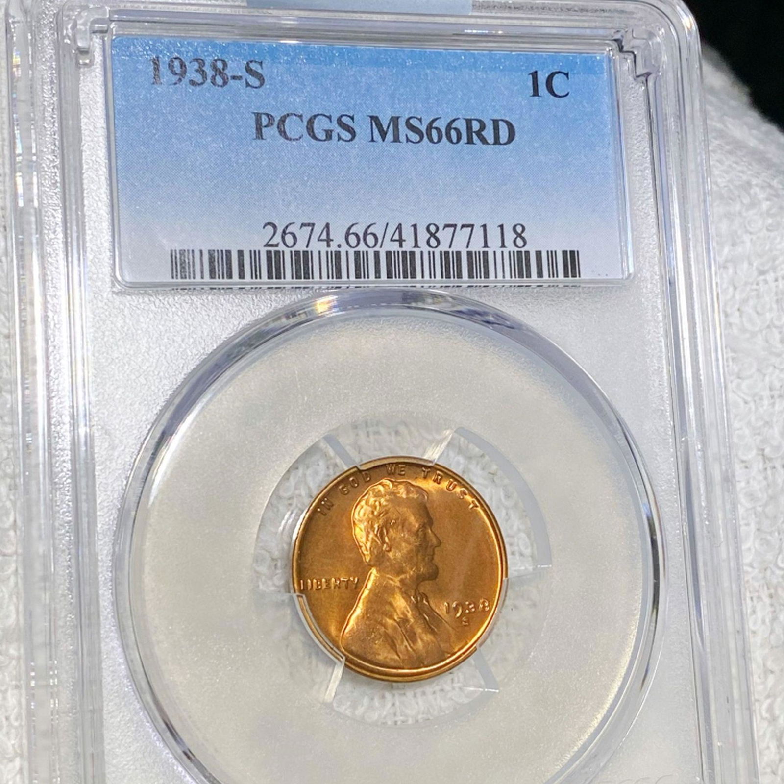 1938-S Lincoln Wheat Penny PCGS - MS 66 RD (1 of 2)