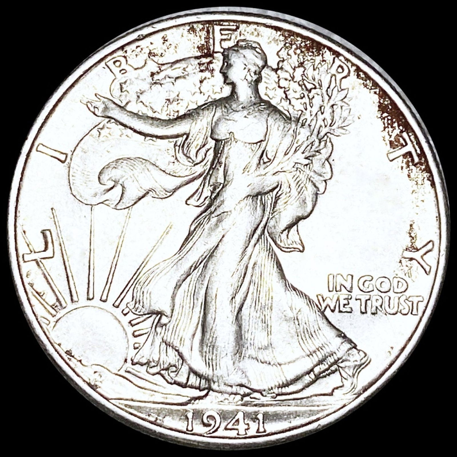 1941-D Walking Half Dollar NEARLY UNCIRCULATED (1 of 2)