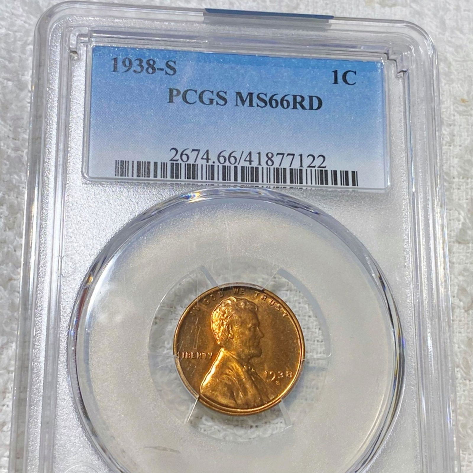 1938-S Lincoln Wheat Penny PCGS - MS 66 RD (1 of 2)