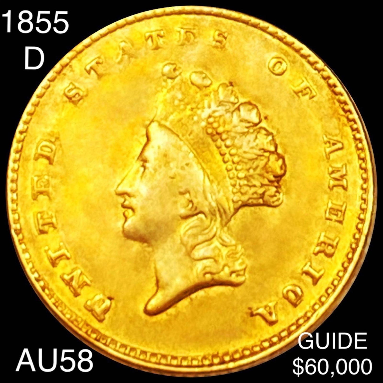 1855-D TY2 Rare Gold Dollar CHOICE AU (1 of 2)